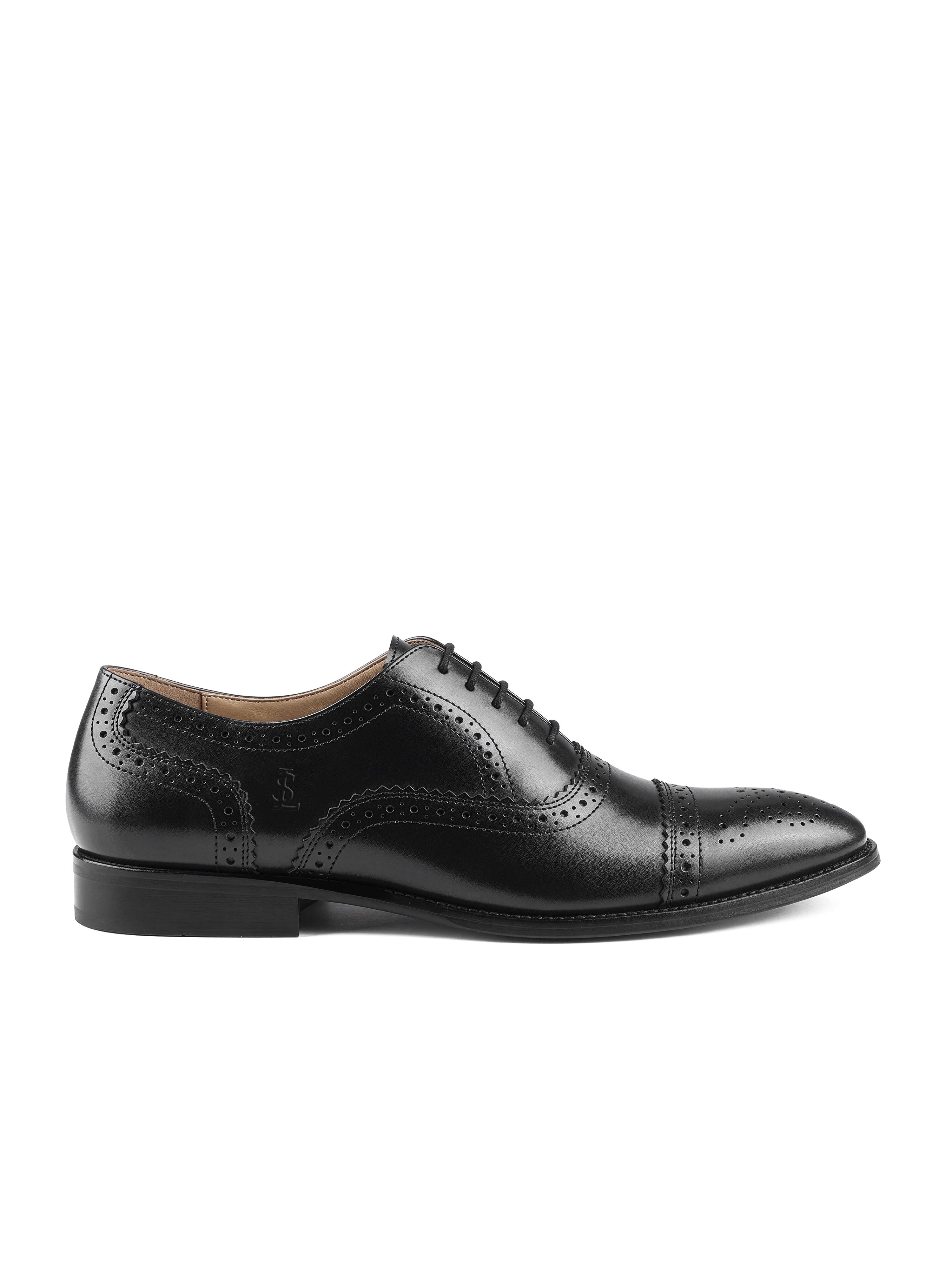 Jet Black Italian Crust Leather Formal Oxford