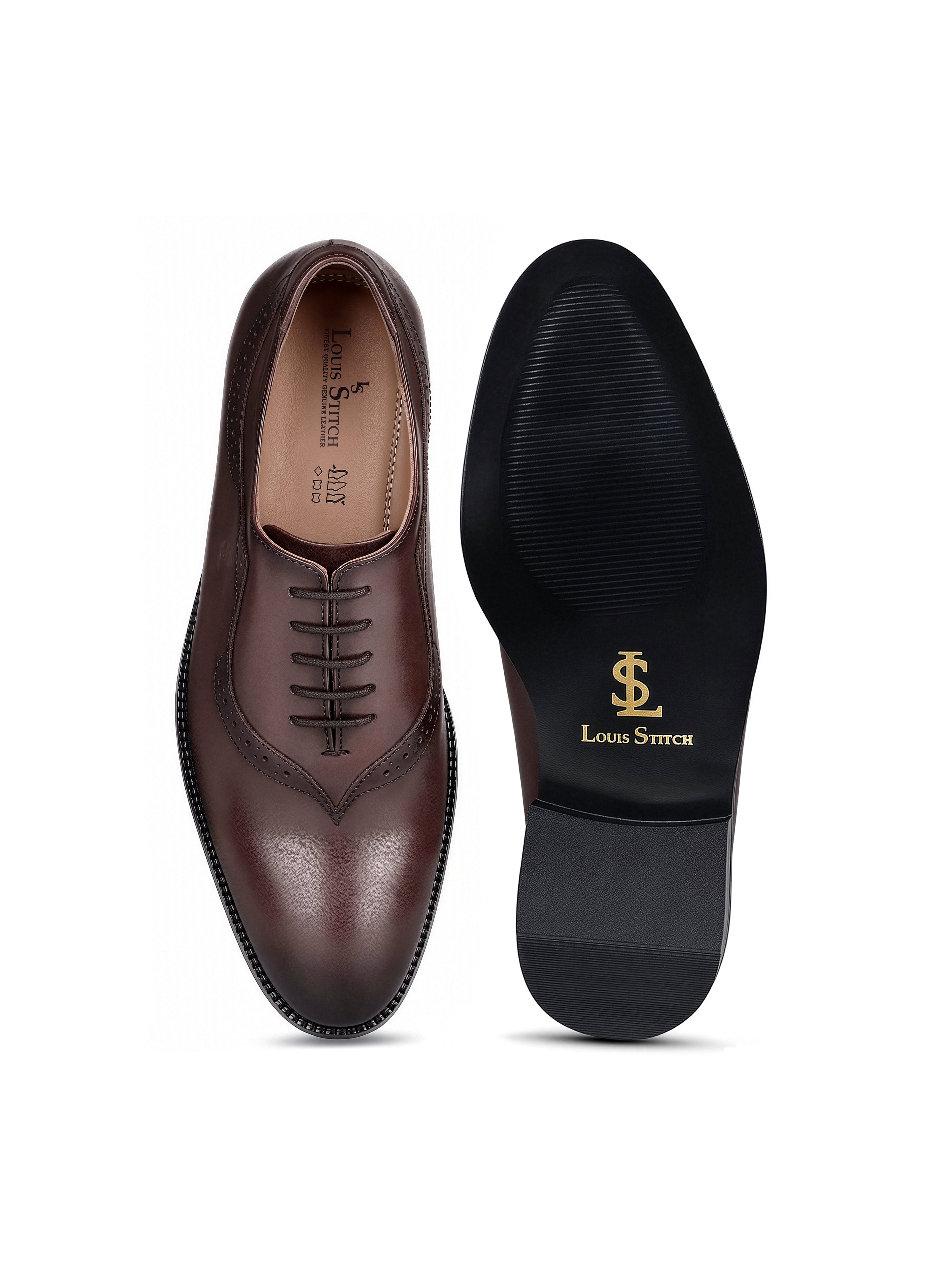 Brunette Brown Italian Crust Leather Formal Derby