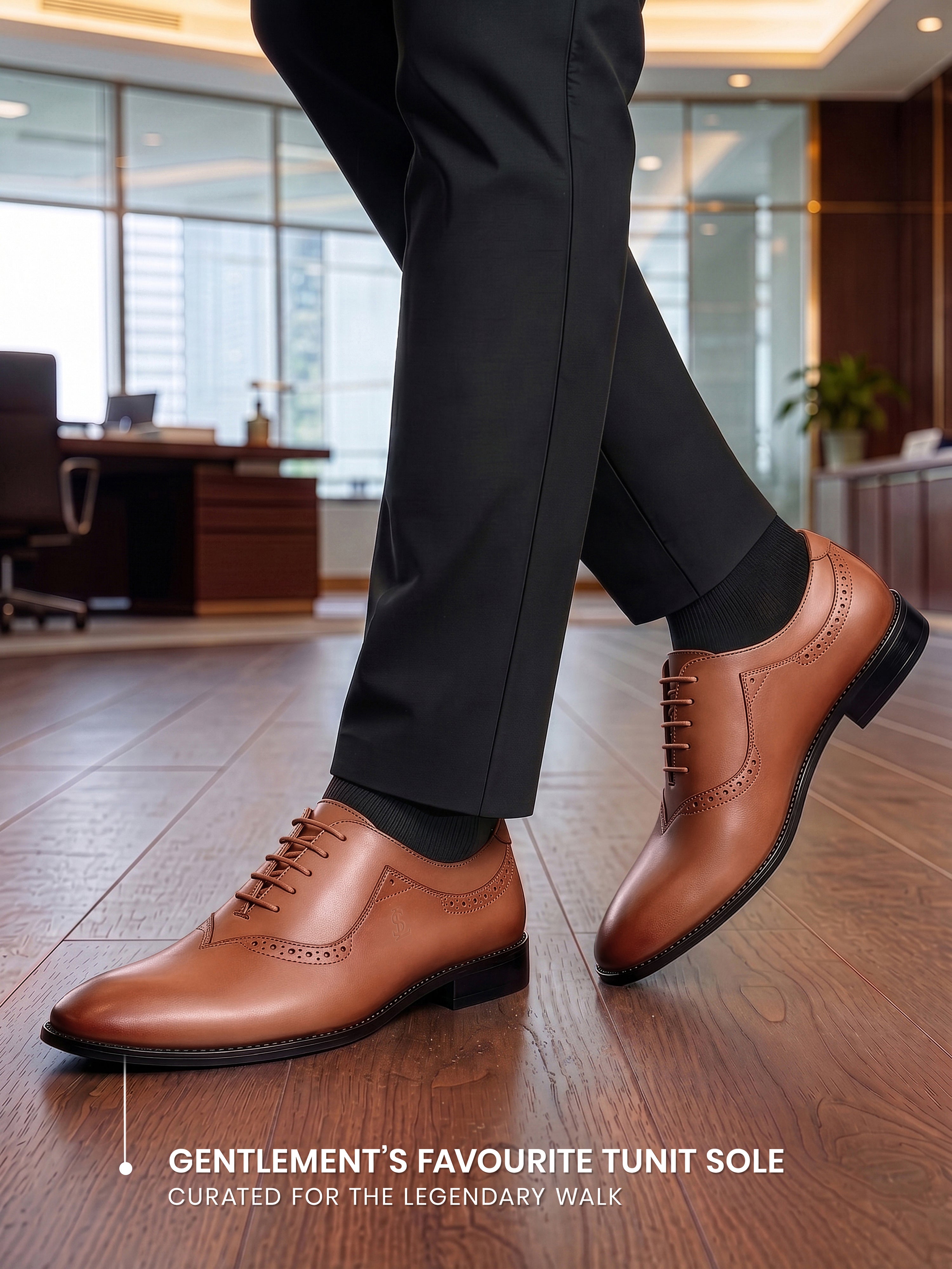 Russet Tan Italian Crust Leather Formal Derby