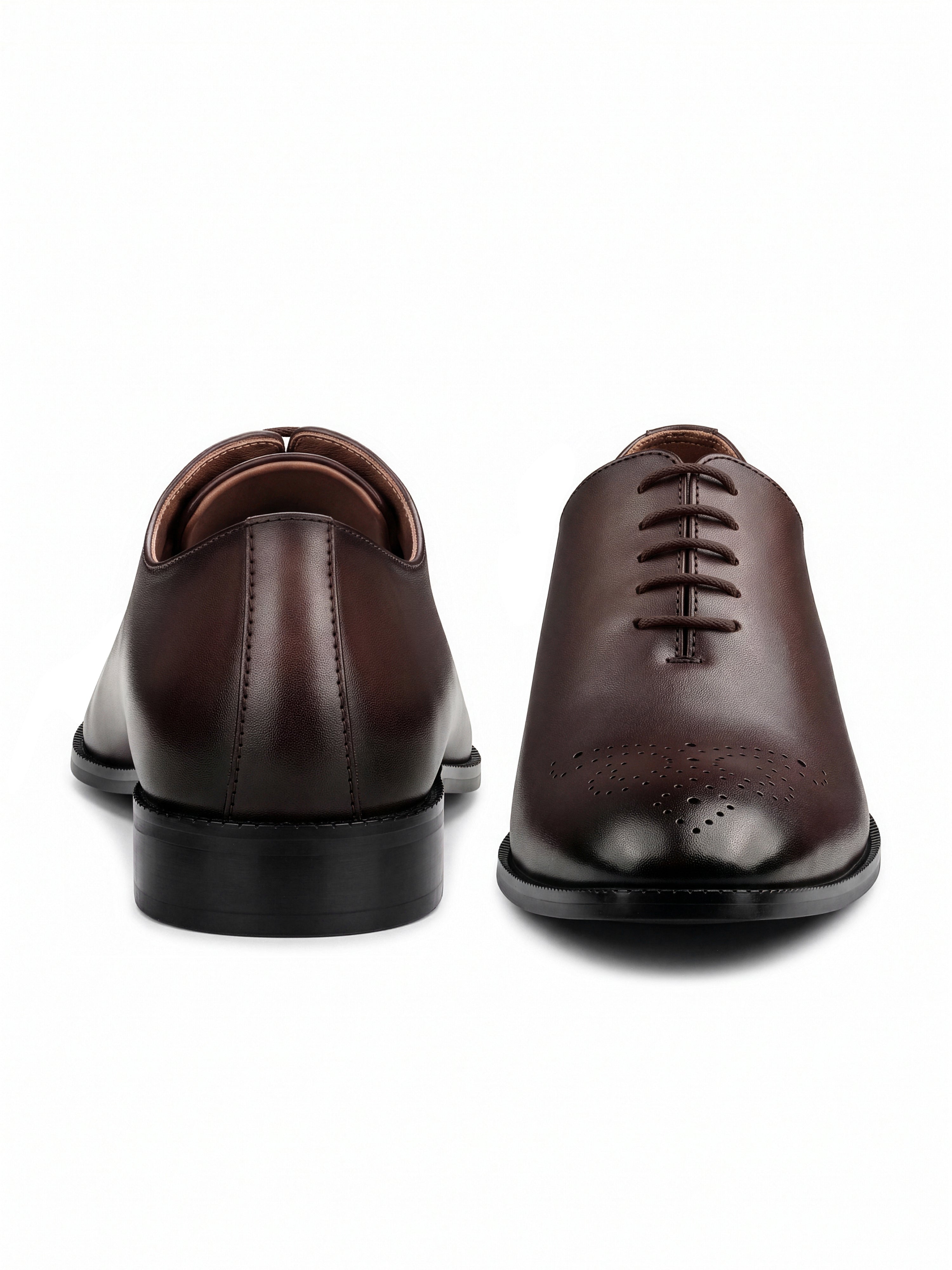 Brunette Brown Italian Crust Leather Formal Derby