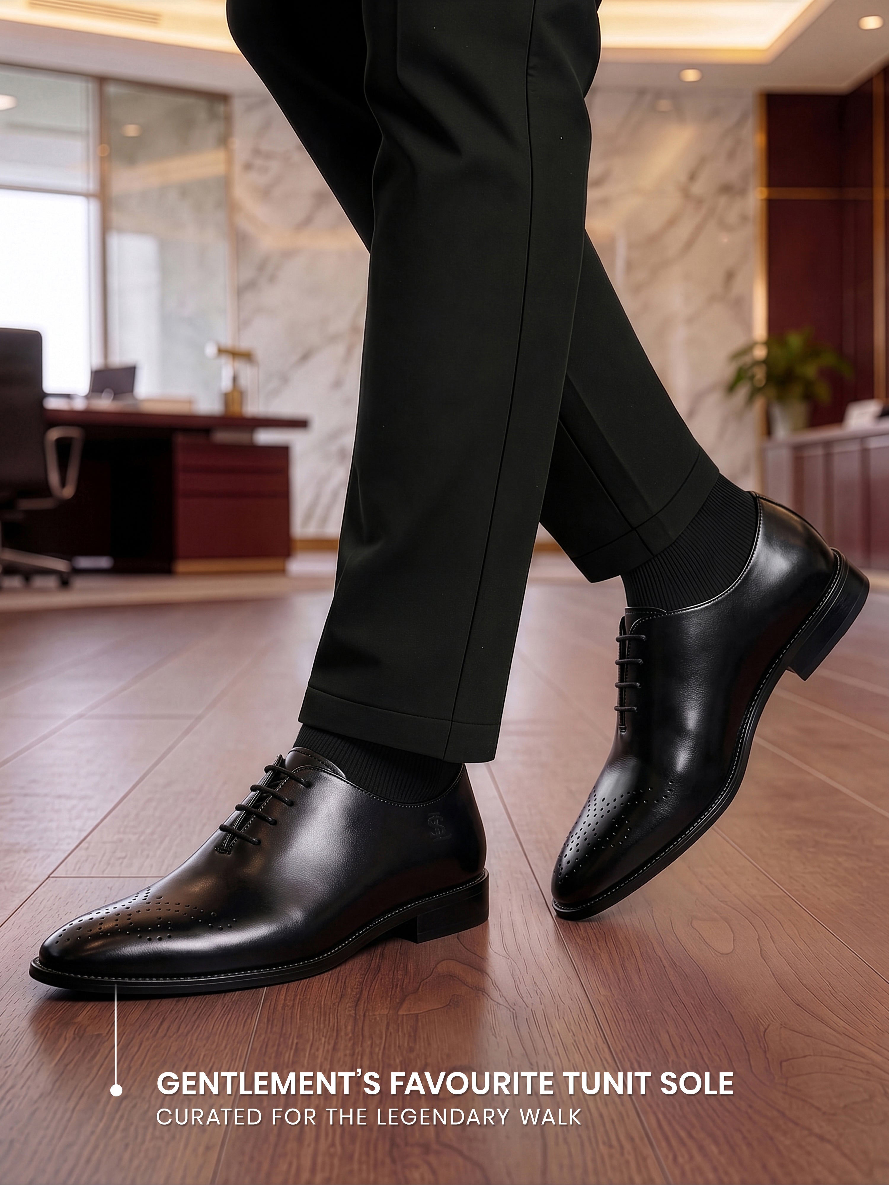Jet Black Italian Crust Leather Formal Derby