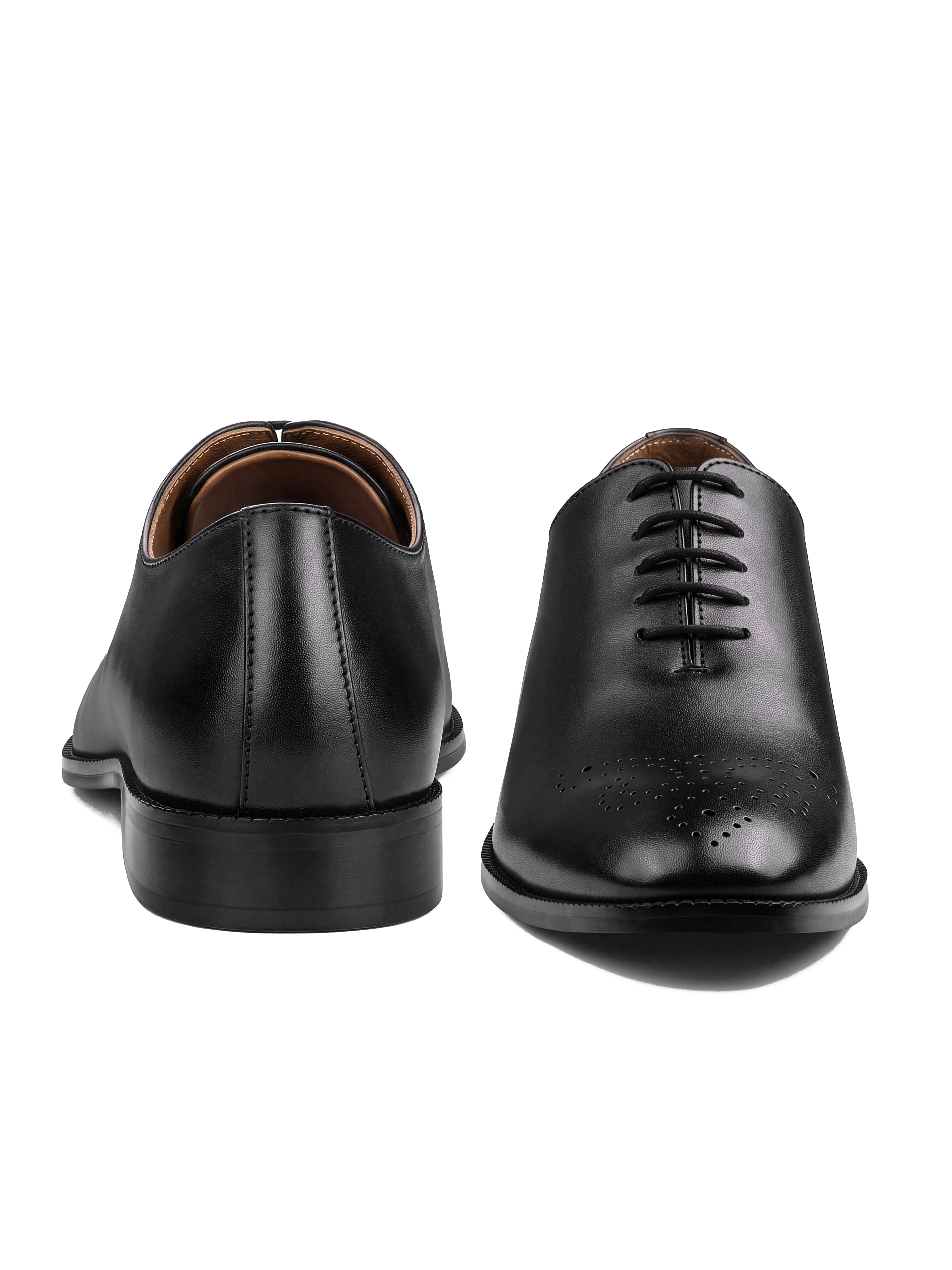 Jet Black Italian Crust Leather Formal Derby