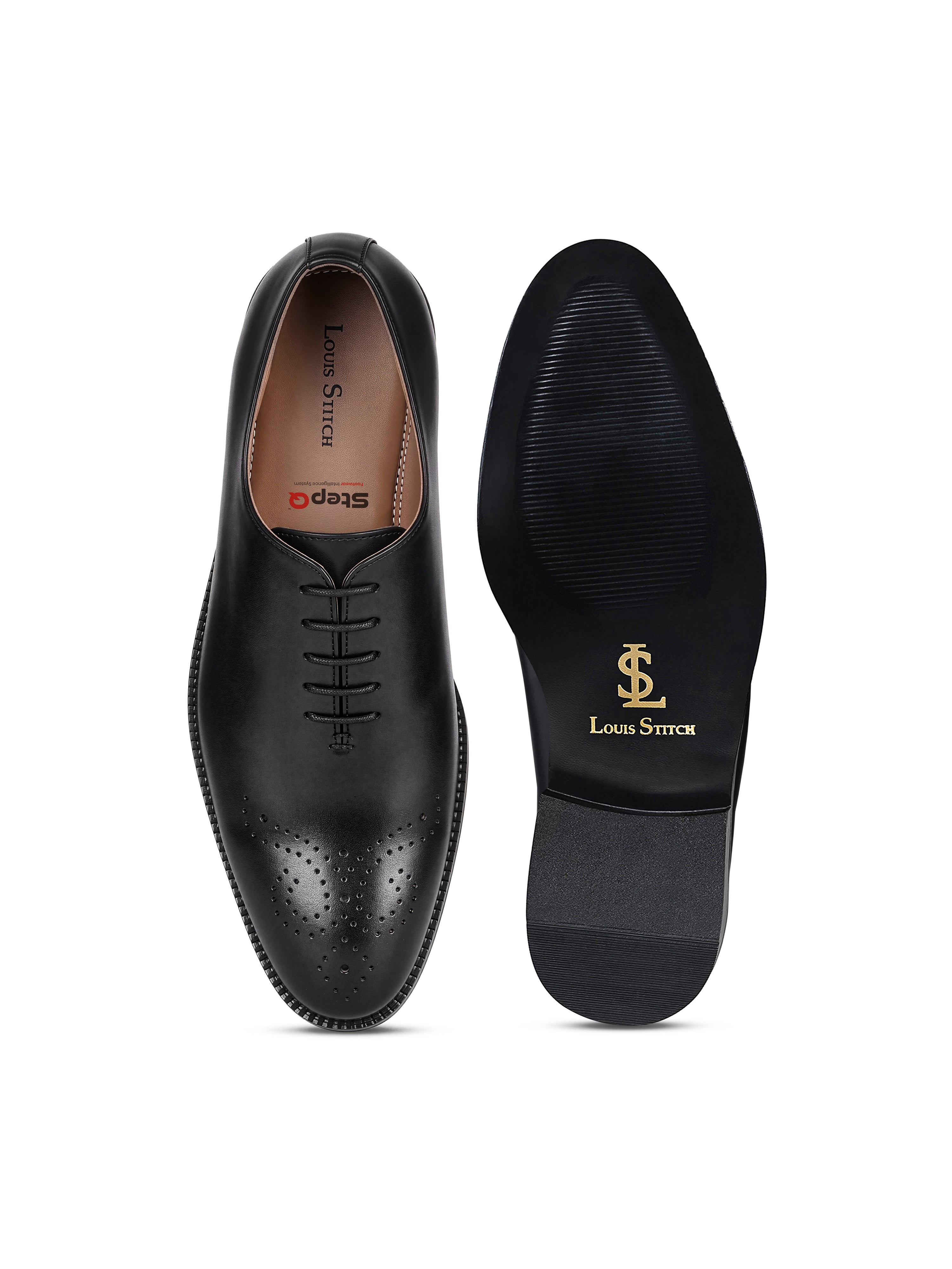 Jet Black Italian Crust Leather Formal Derby