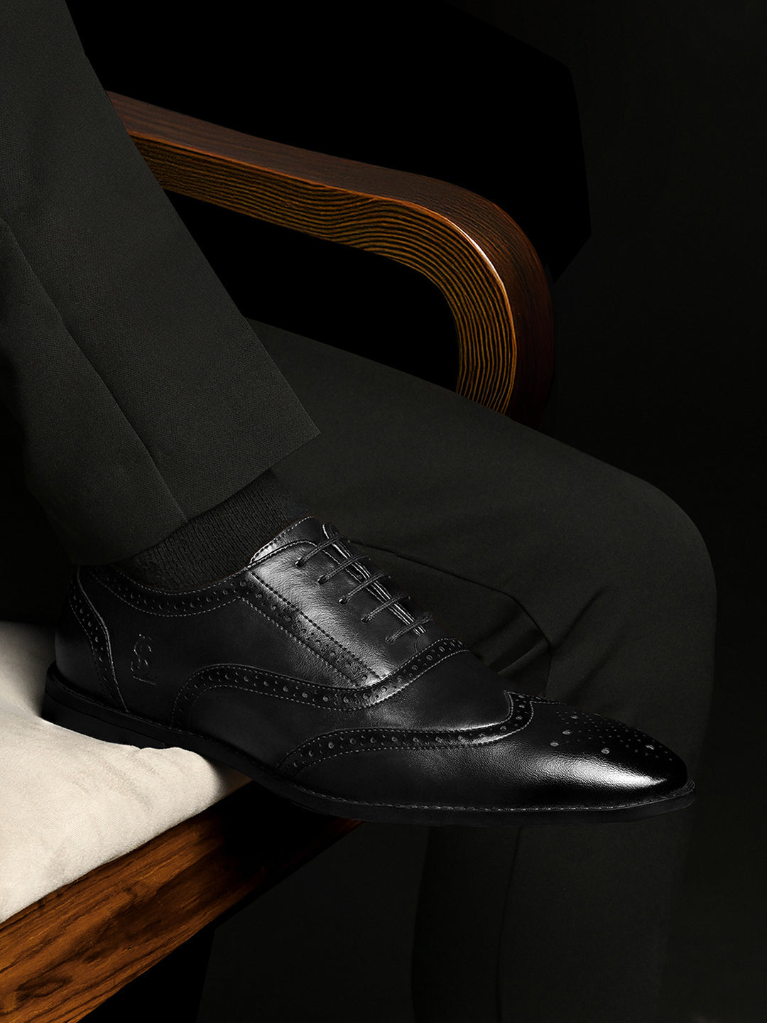 Jet Black Formal Lace-Up Brogue Shoes