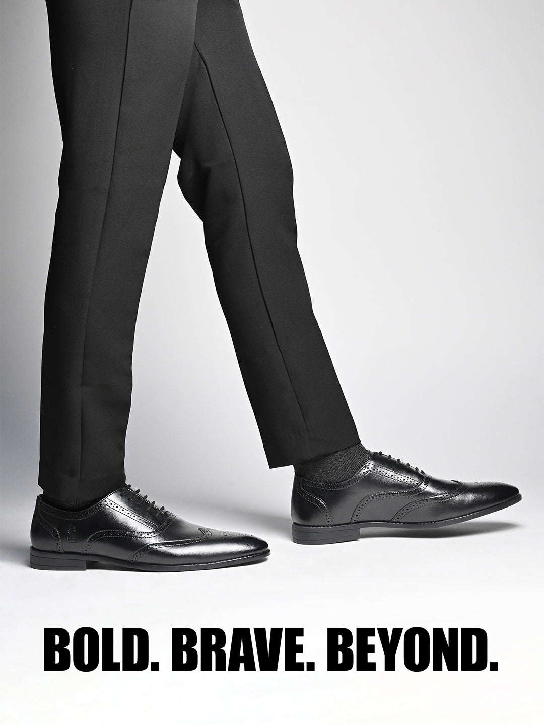 Jet Black Formal Lace-Up Brogue Shoes