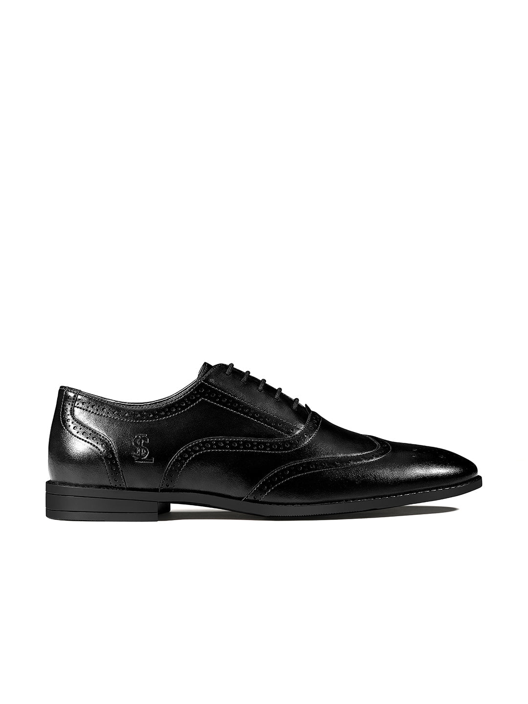 Jet Black Formal Lace-Up Brogue Shoes