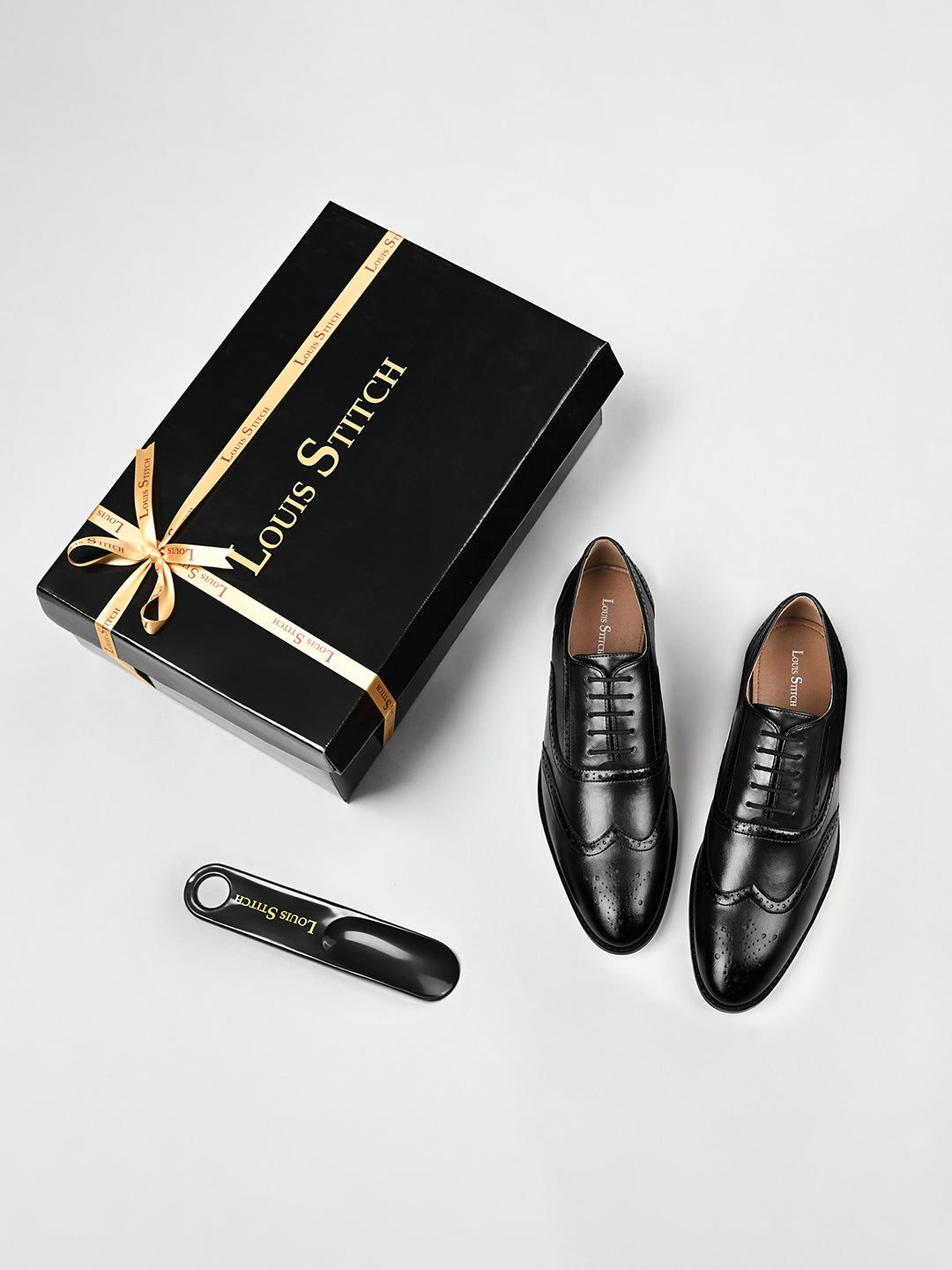Jet Black Formal Lace-Up Brogue Shoes