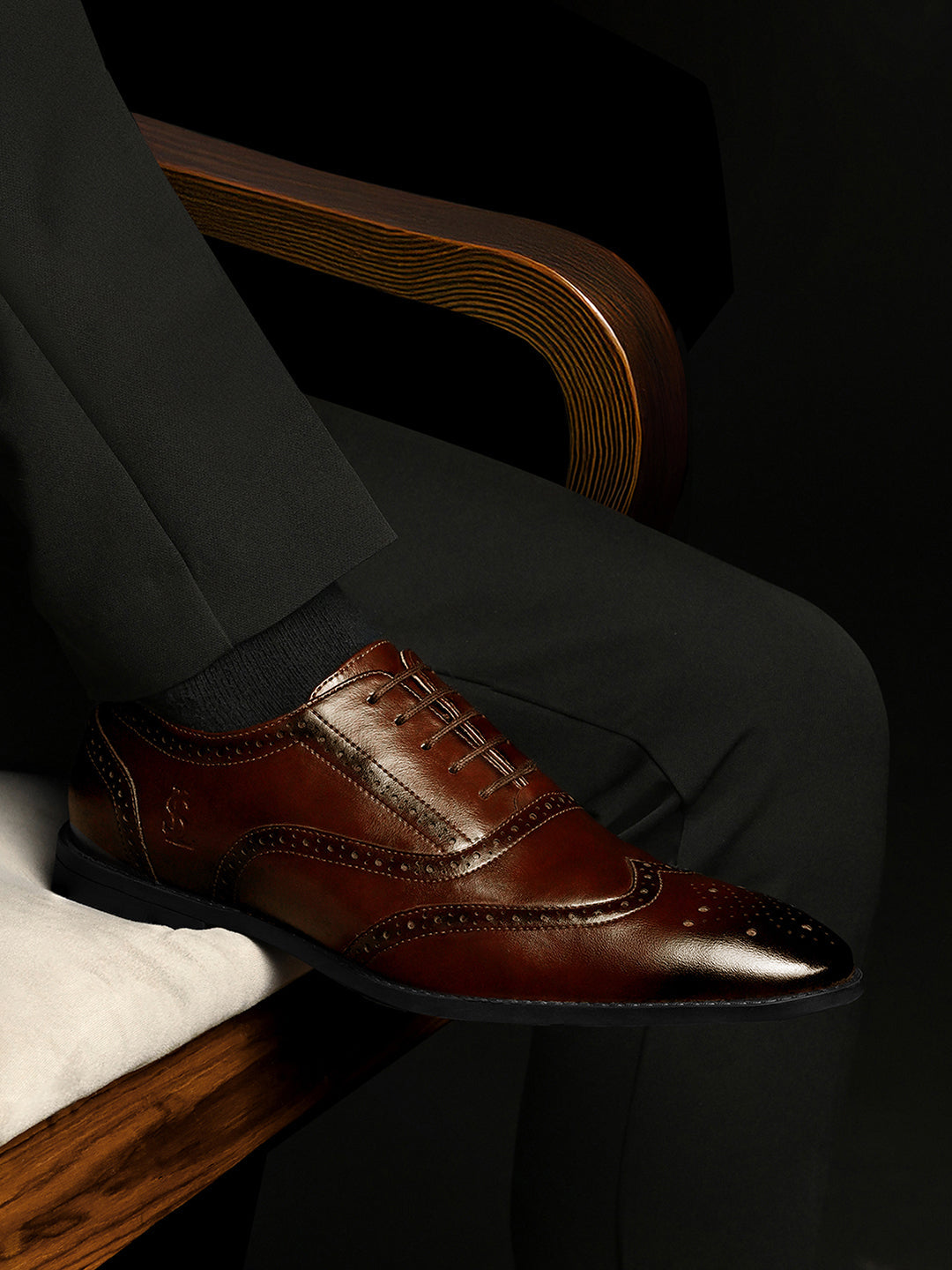 Russet Tan Formal Lace-Up Brogue Shoes