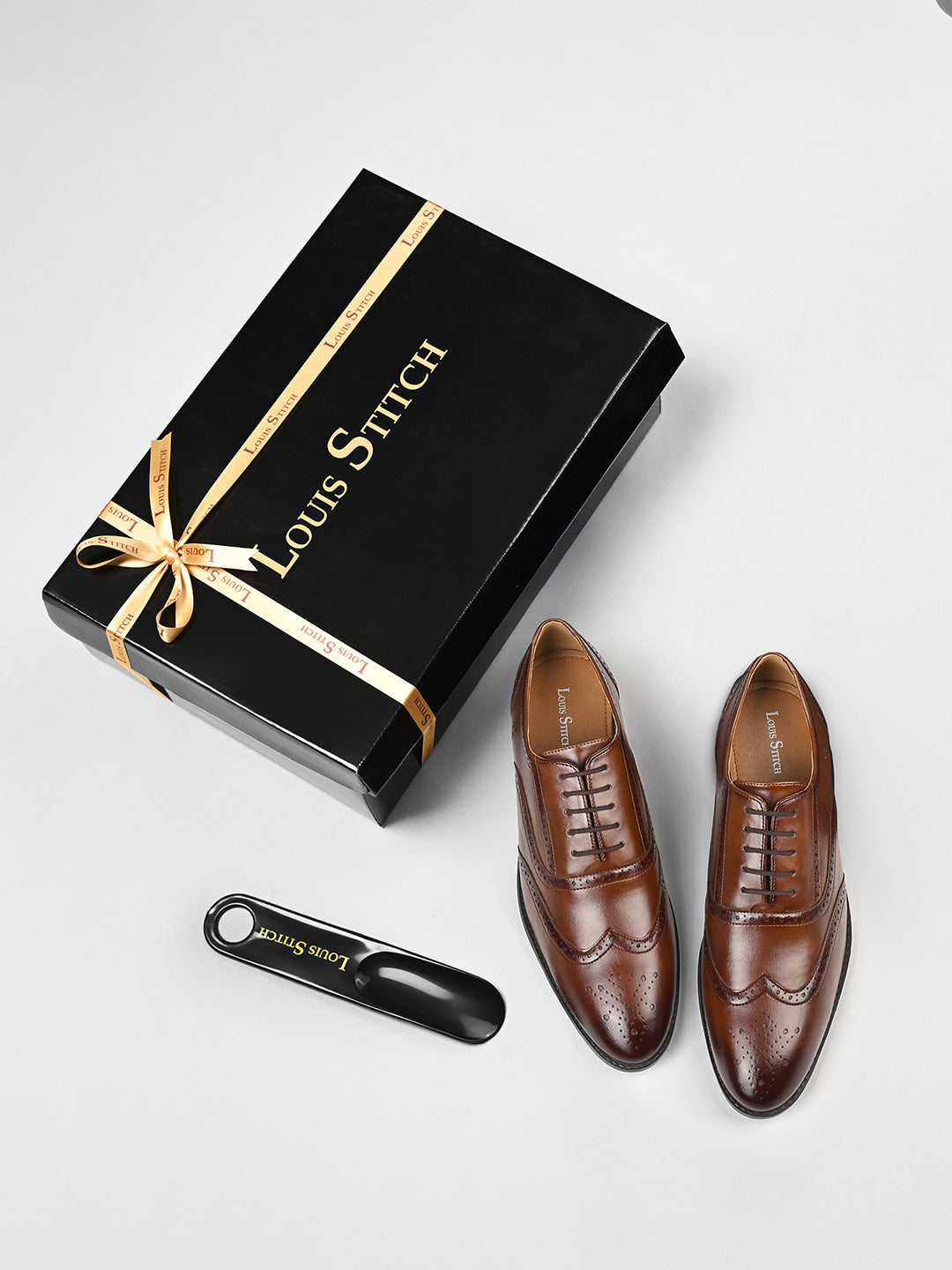 Russet Tan Formal Lace-Up Brogue Shoes