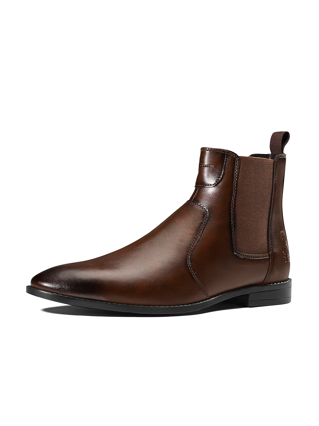 Brunette Brown Mid-Top Ankle Slip-On Chelsea Boots