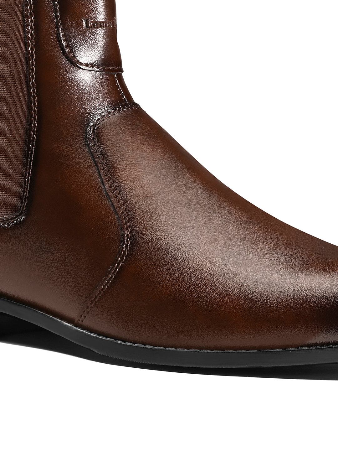 Brunette Brown Mid-Top Ankle Slip-On Chelsea Boots