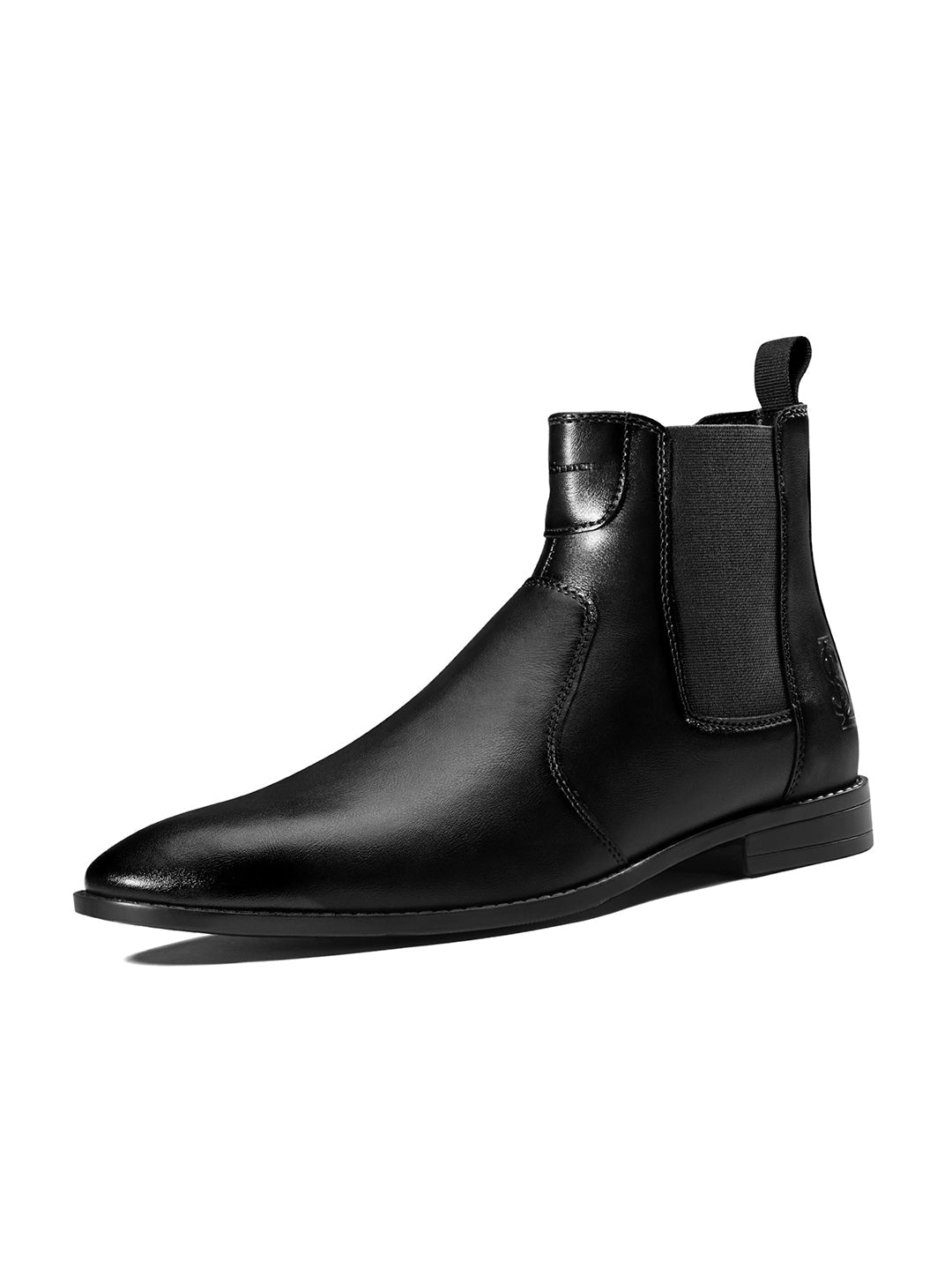 Jet Black Mid-Top Ankle Slip-On Chelsea Boots