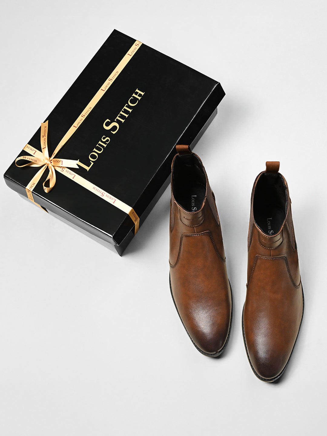 Russet Tan Mid-Top Ankle Slip-On Chelsea Boots