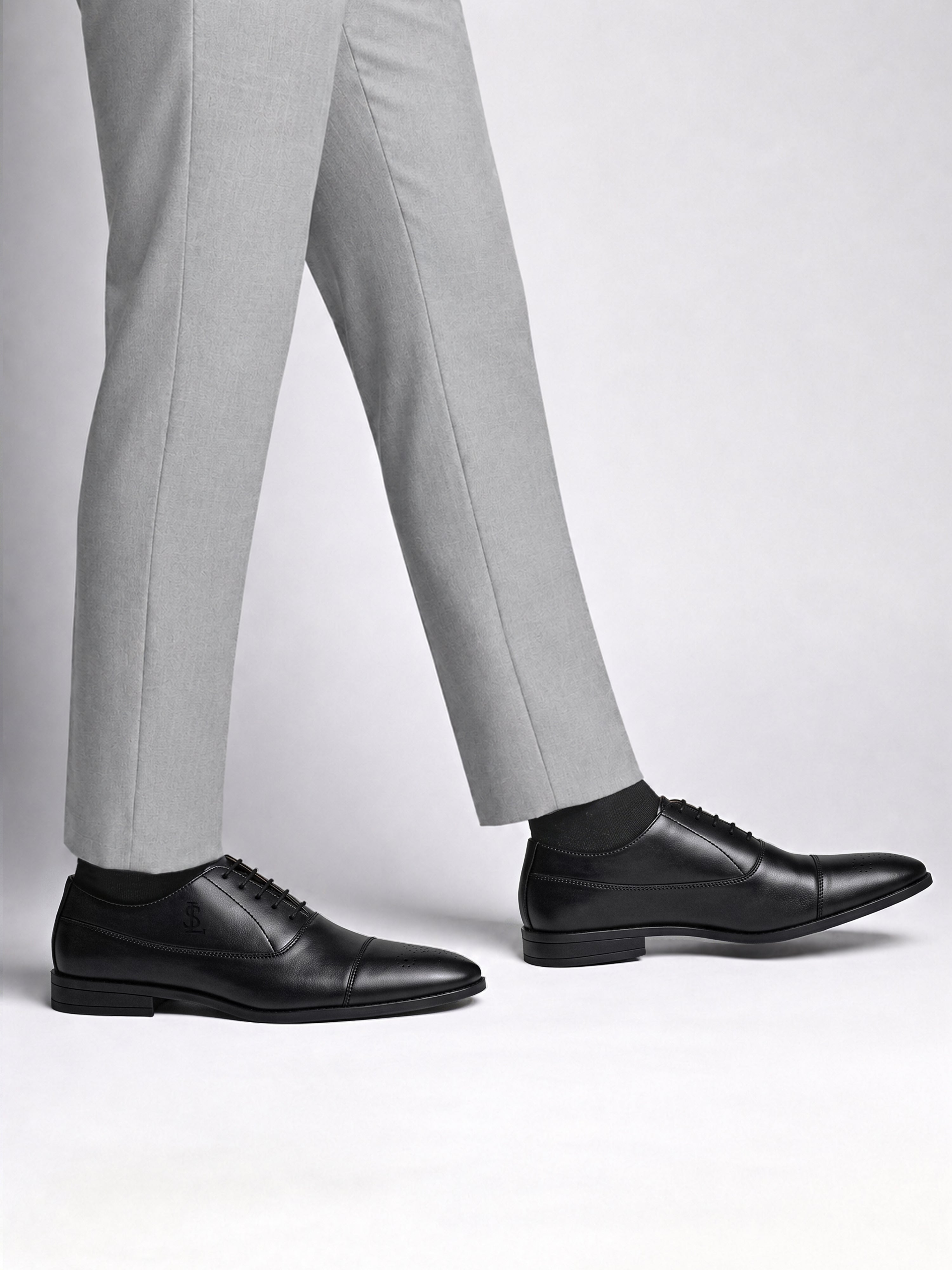 Jet Black Formal Lace-Up Derby Shoes