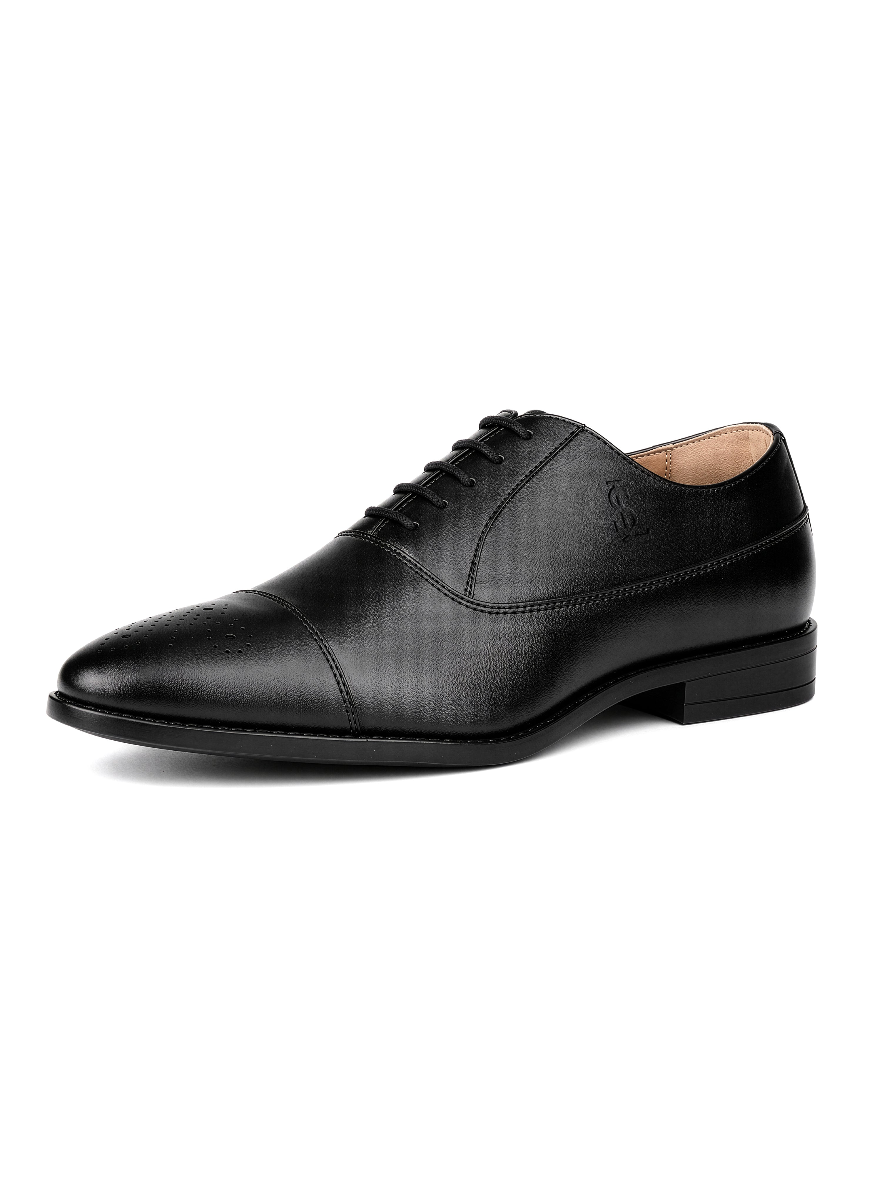 Jet Black Formal Lace-Up Derby Shoes