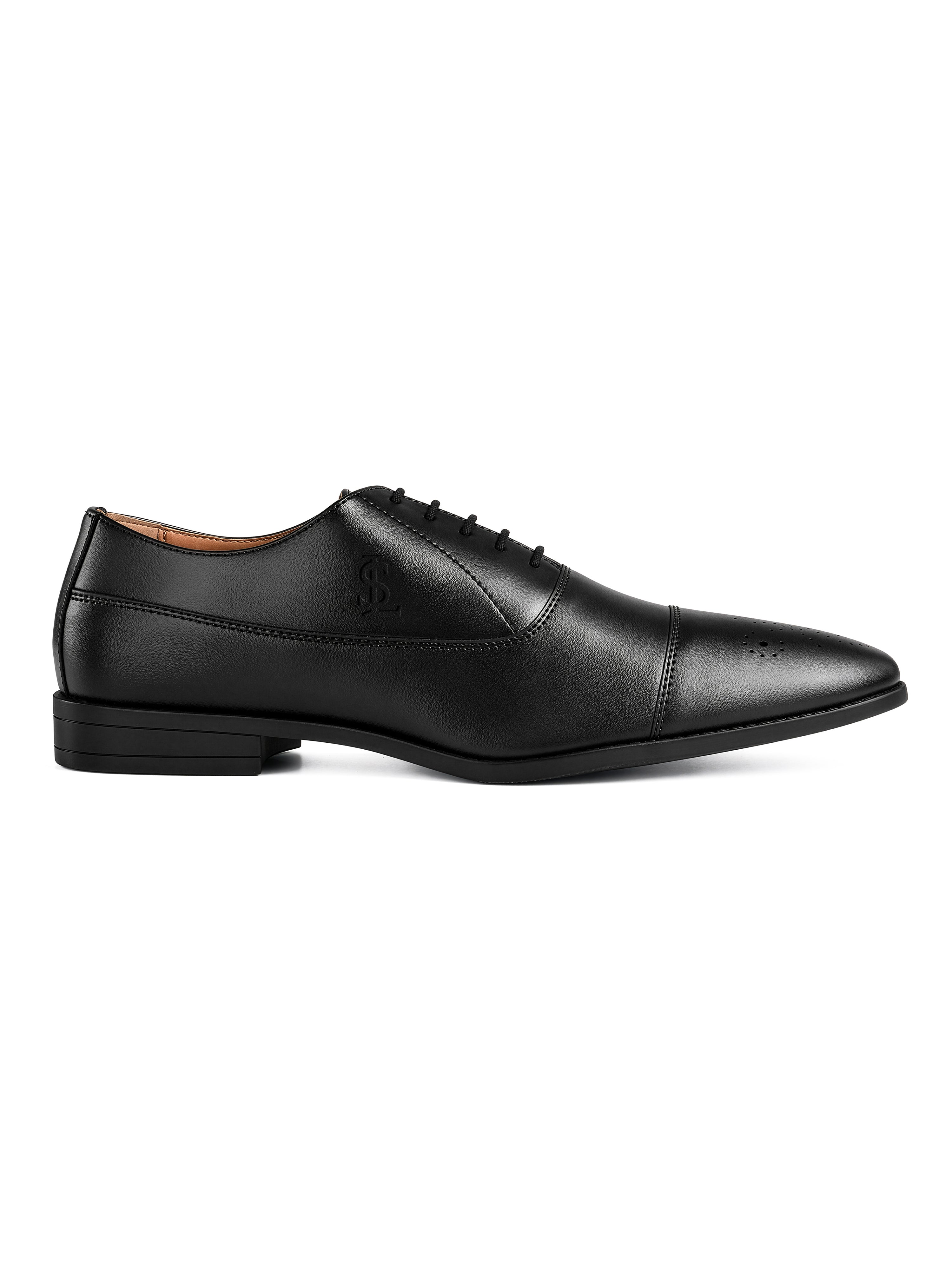 Jet Black Formal Lace-Up Derby Shoes