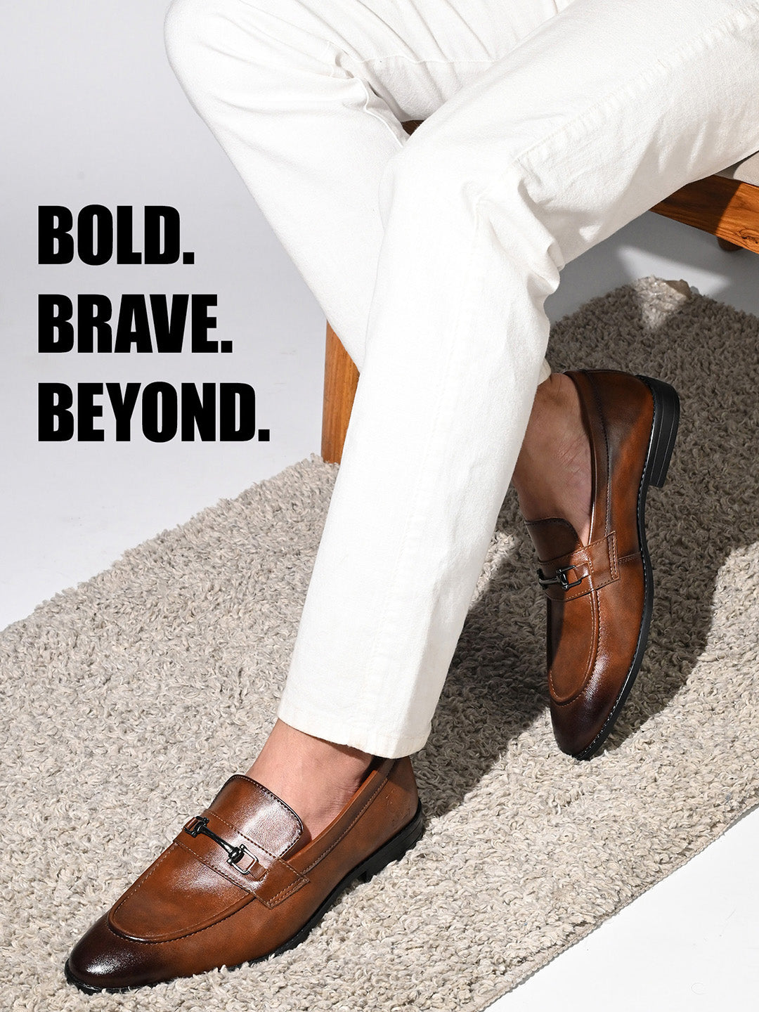 Russet Tan Formal Slip-On Moccasin Shoes