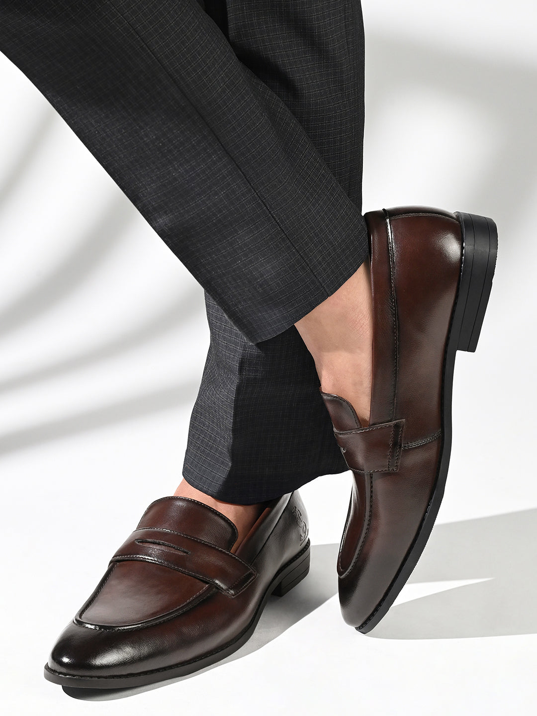 Brunette Brown Formal Slip-On Moccasin Shoes