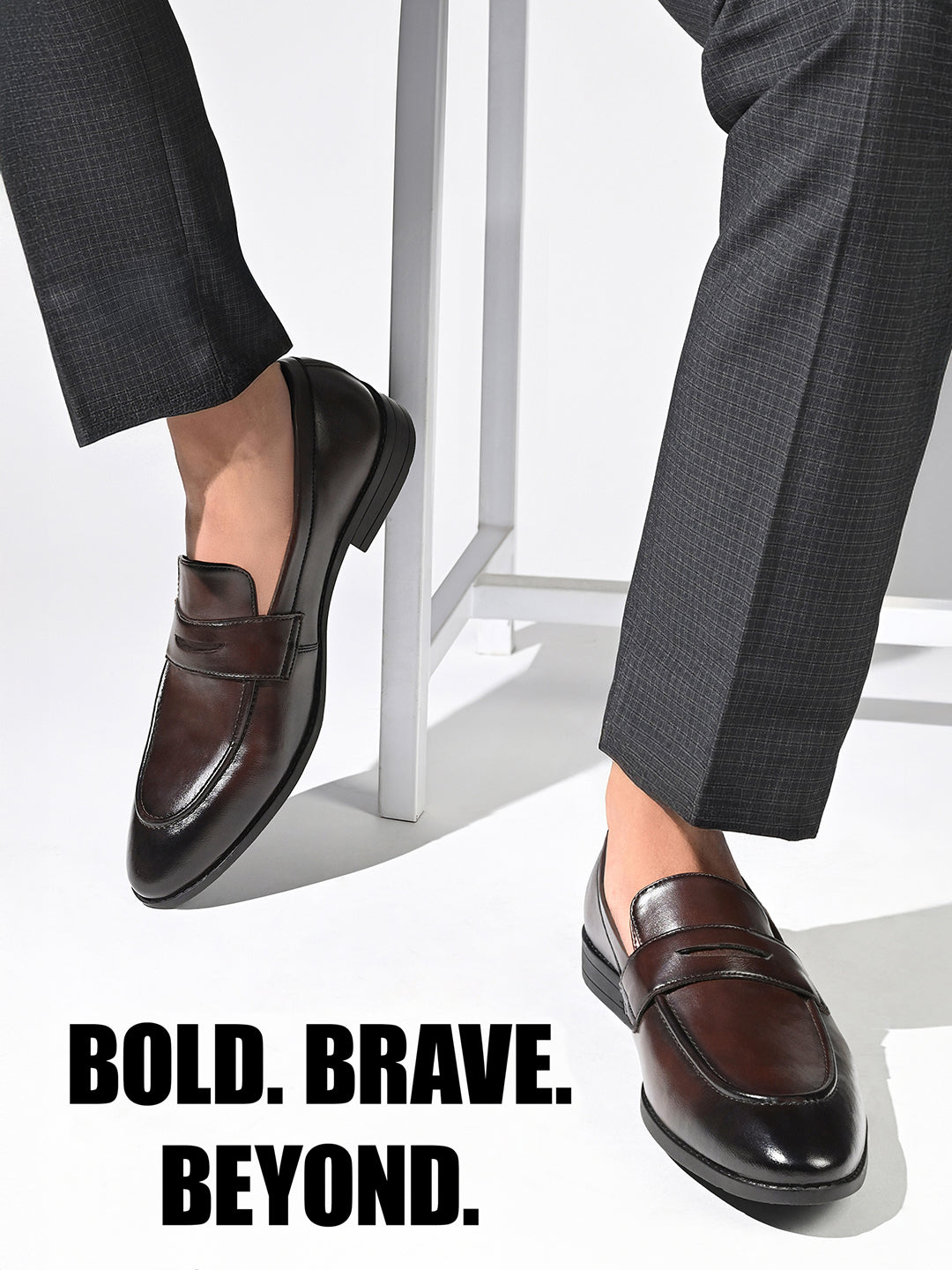 Brunette Brown Formal Slip-On Moccasin Shoes