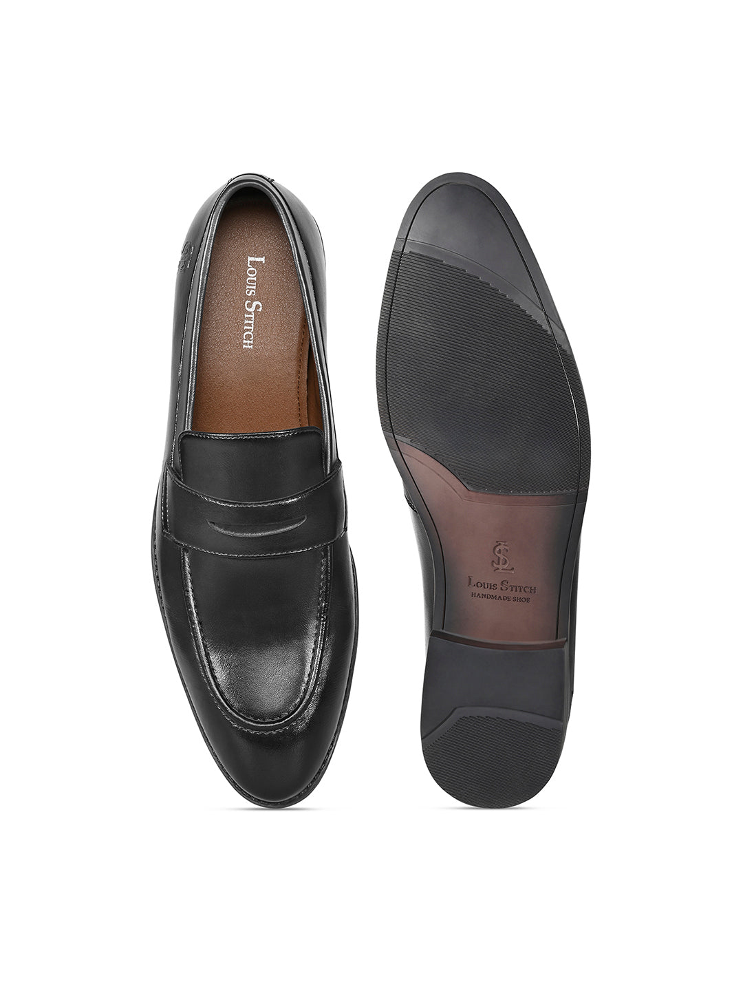 Jet Black Formal Slip-On Moccasin Shoes