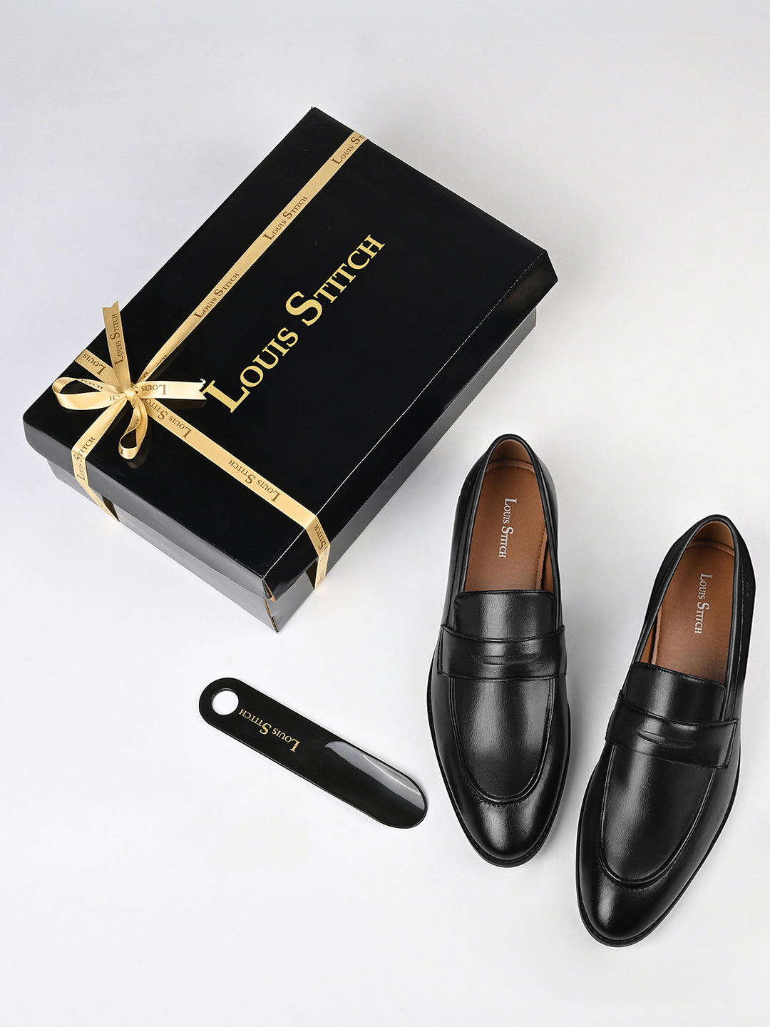 Jet Black Formal Slip-On Moccasin Shoes