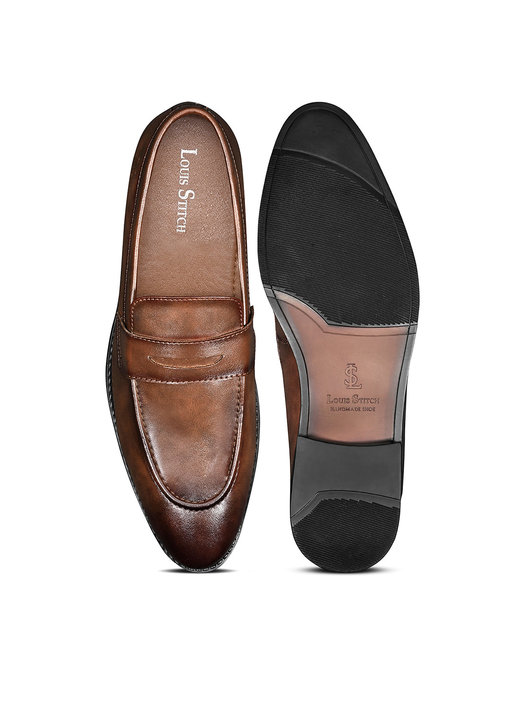 Russet Tan Formal Slip-On Moccasin Shoes