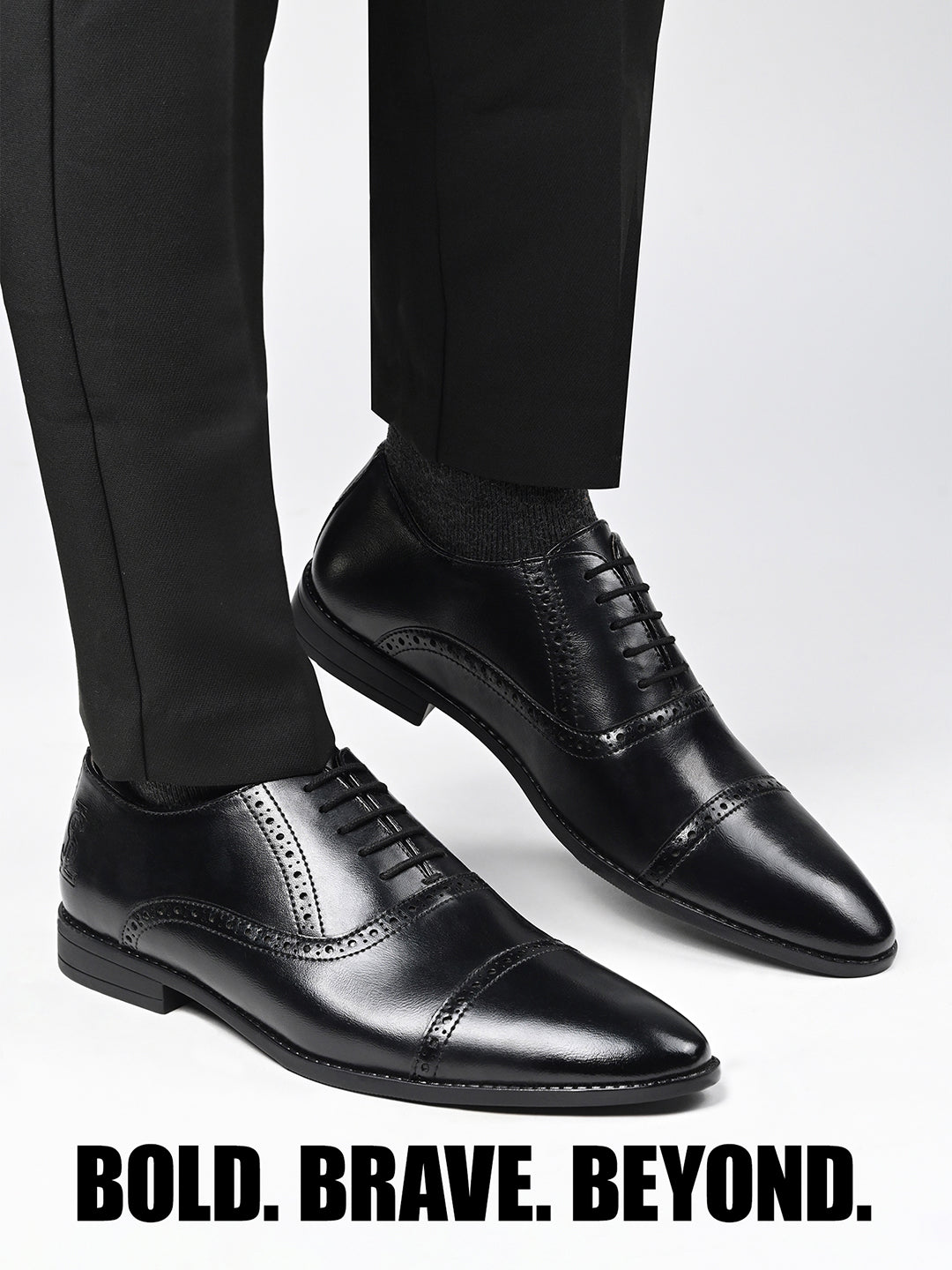 Jet Black Formal Lace-Up Oxford Shoes