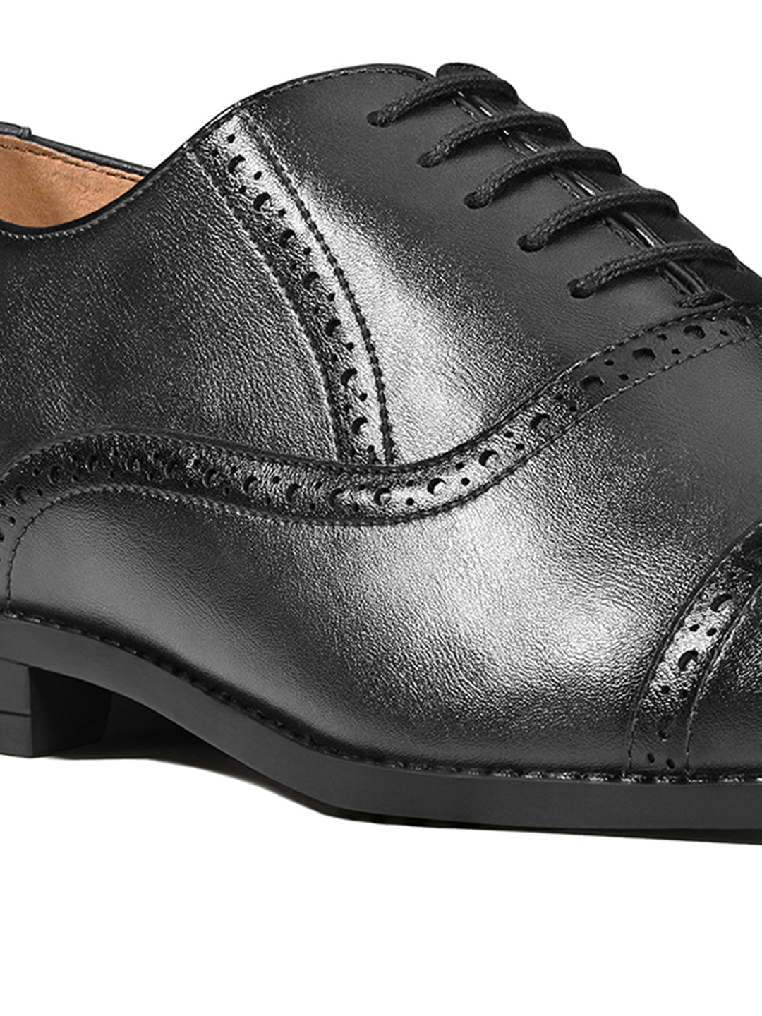 Jet Black Formal Lace-Up Oxford Shoes