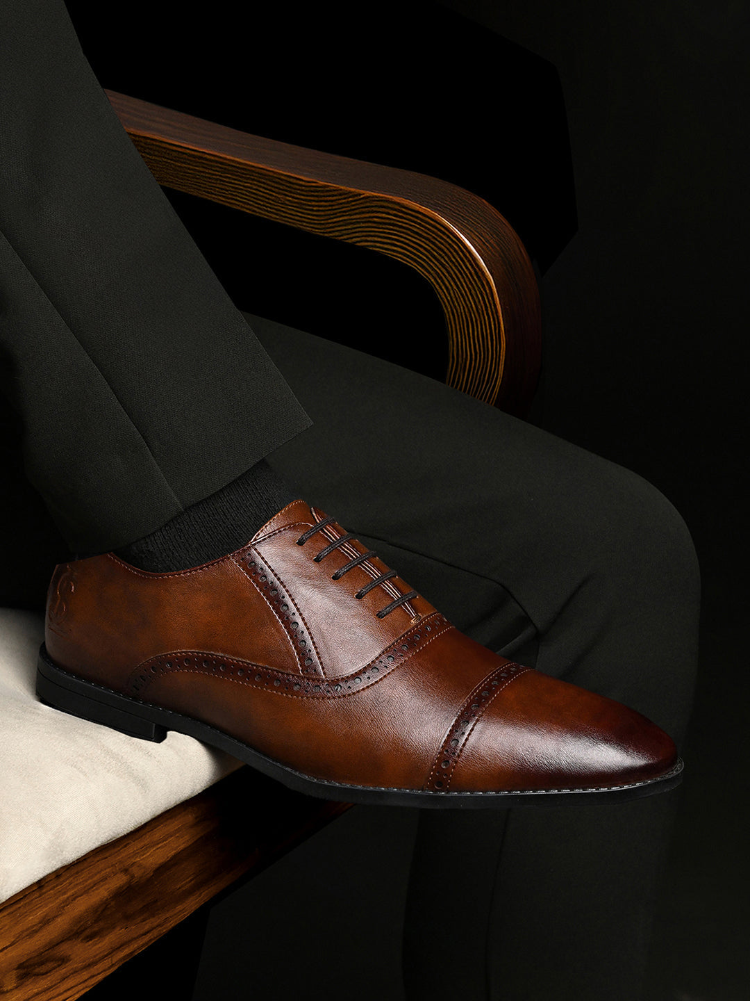 Russet Tan Formal Lace-Up Oxford Shoes