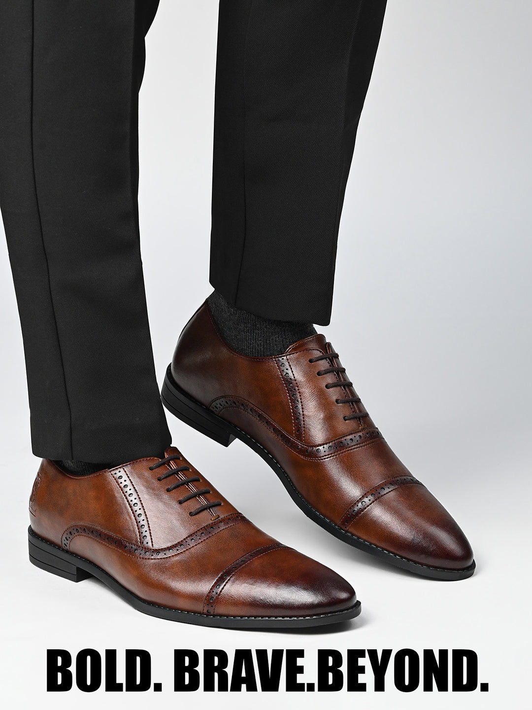 Russet Tan Formal Lace-Up Oxford Shoes