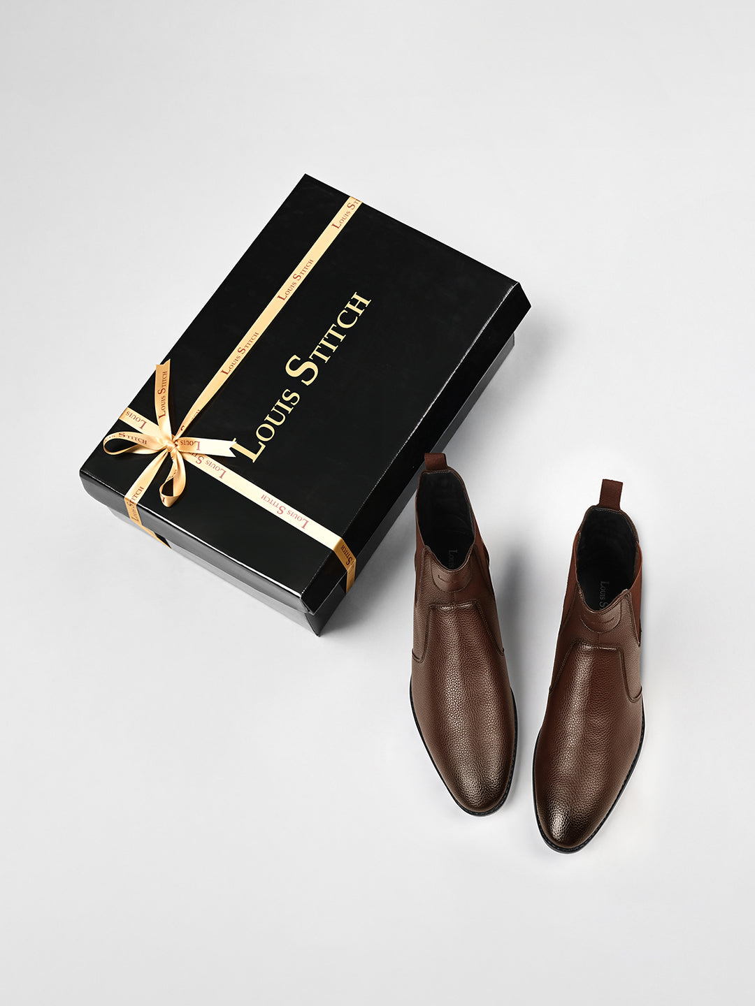 Brunette Brown Mid-Top Ankle Slip-On Chelsea Boots