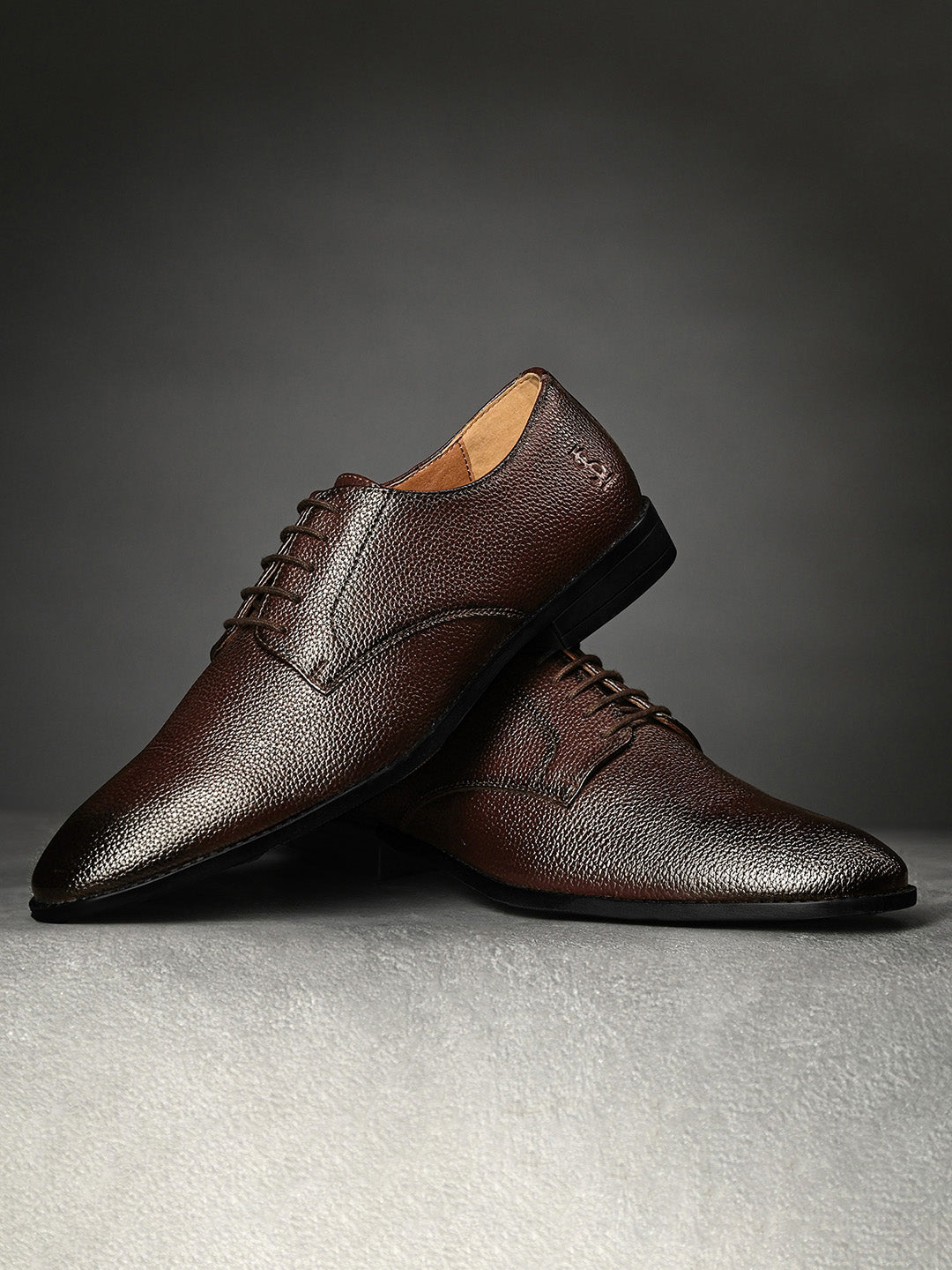Brunette Brown Formal Lace-Up Derby Shoes