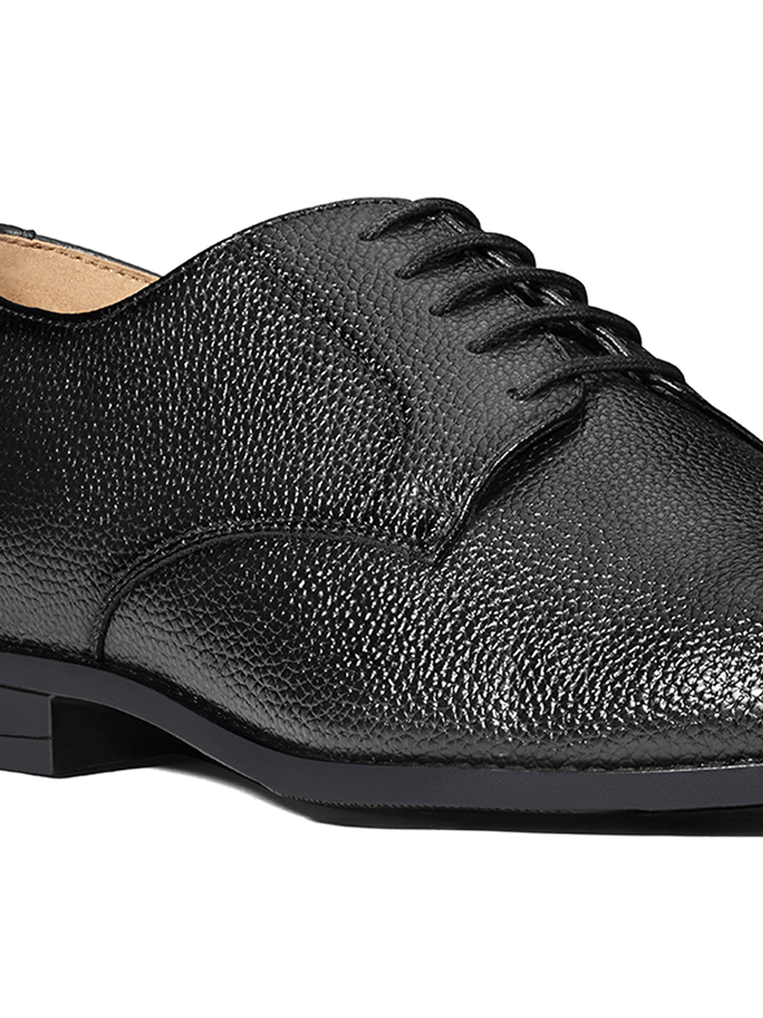 Jet Black Formal Lace-Up Derby Shoes