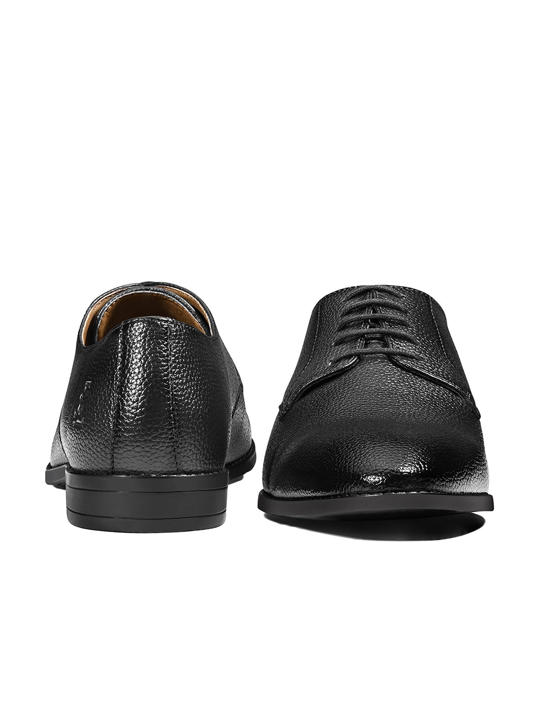 Jet Black Formal Lace-Up Derby Shoes