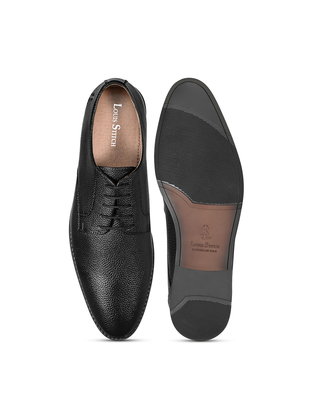 Jet Black Formal Lace-Up Derby Shoes