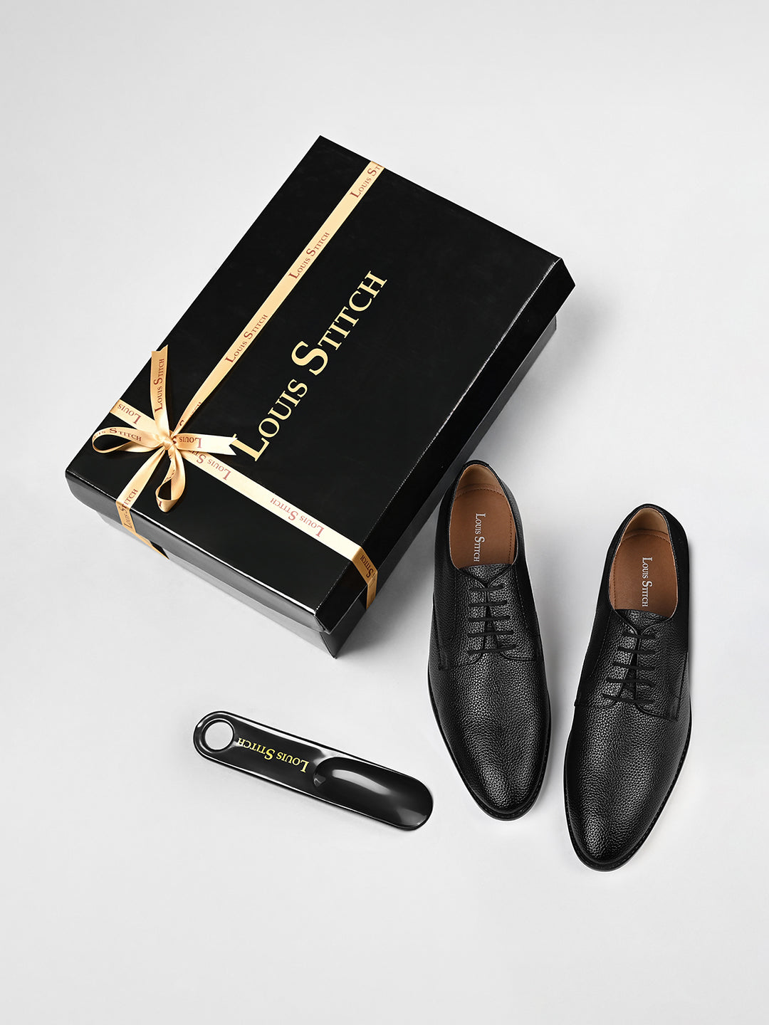 Jet Black Formal Lace-Up Derby Shoes