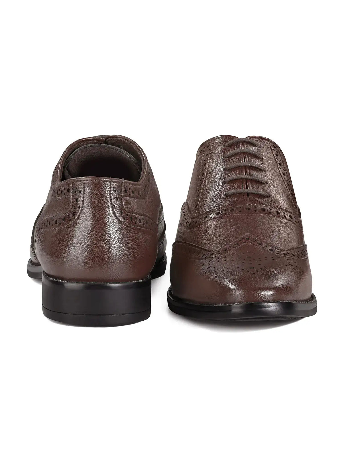 Brunette Brown Egyptian Crust Leather Brogue Shoes
