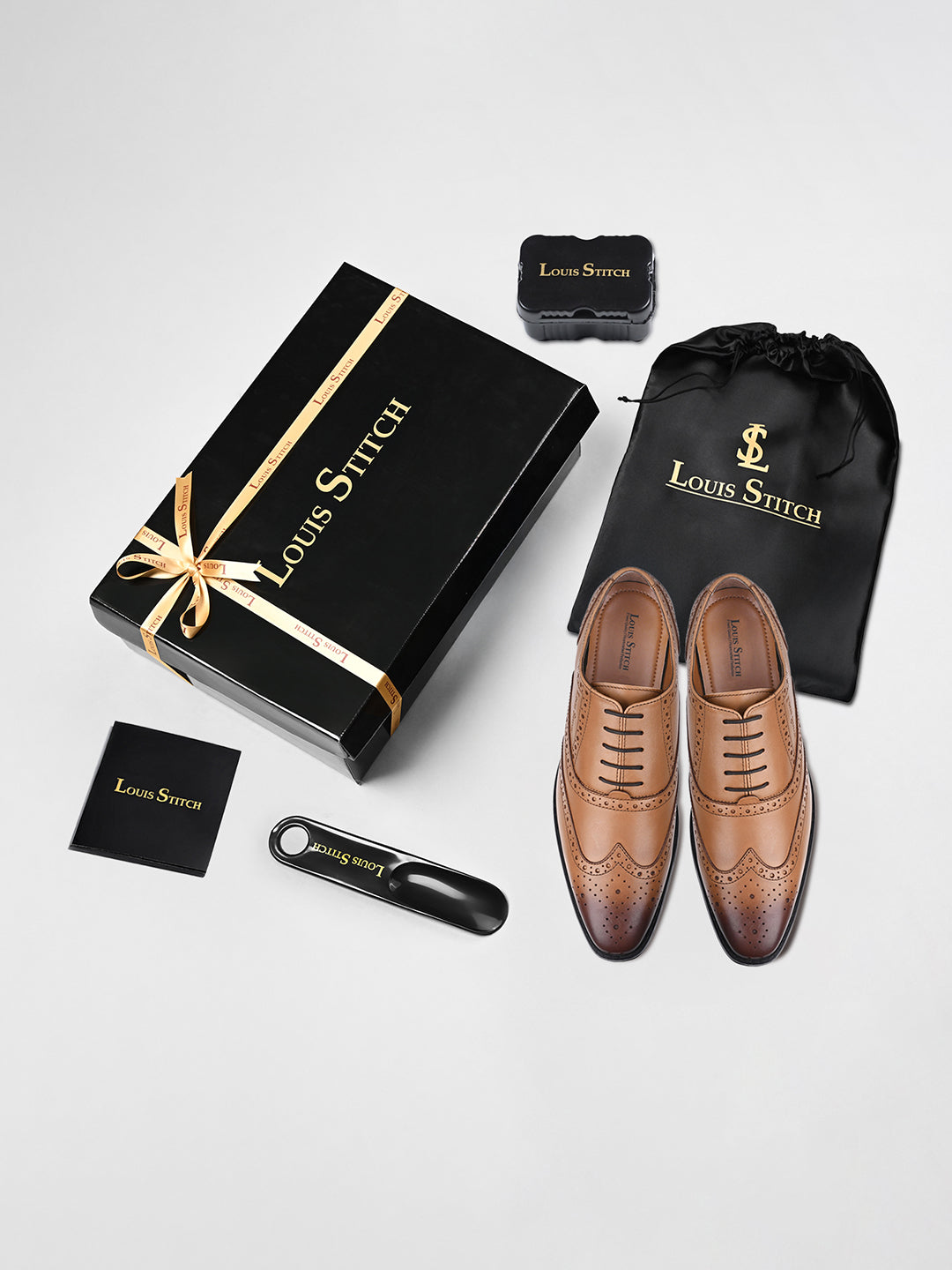 British Tan Egyptian Crust Leather Brogue Shoes