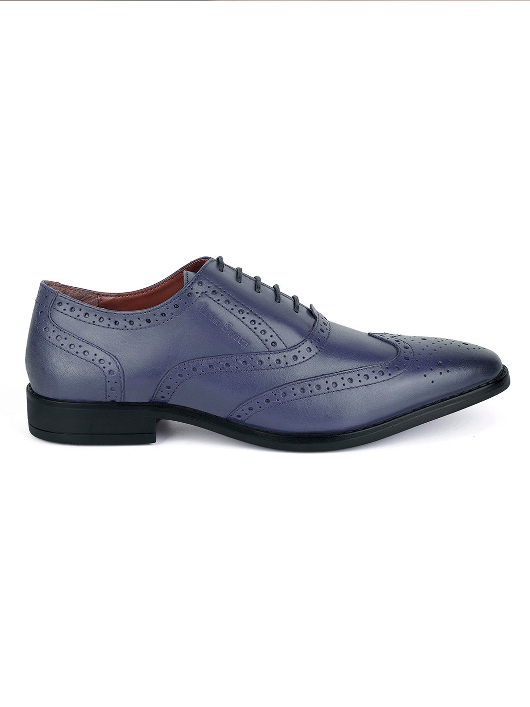 Federal Blue Egyptian Crust Leather Brogue Shoes