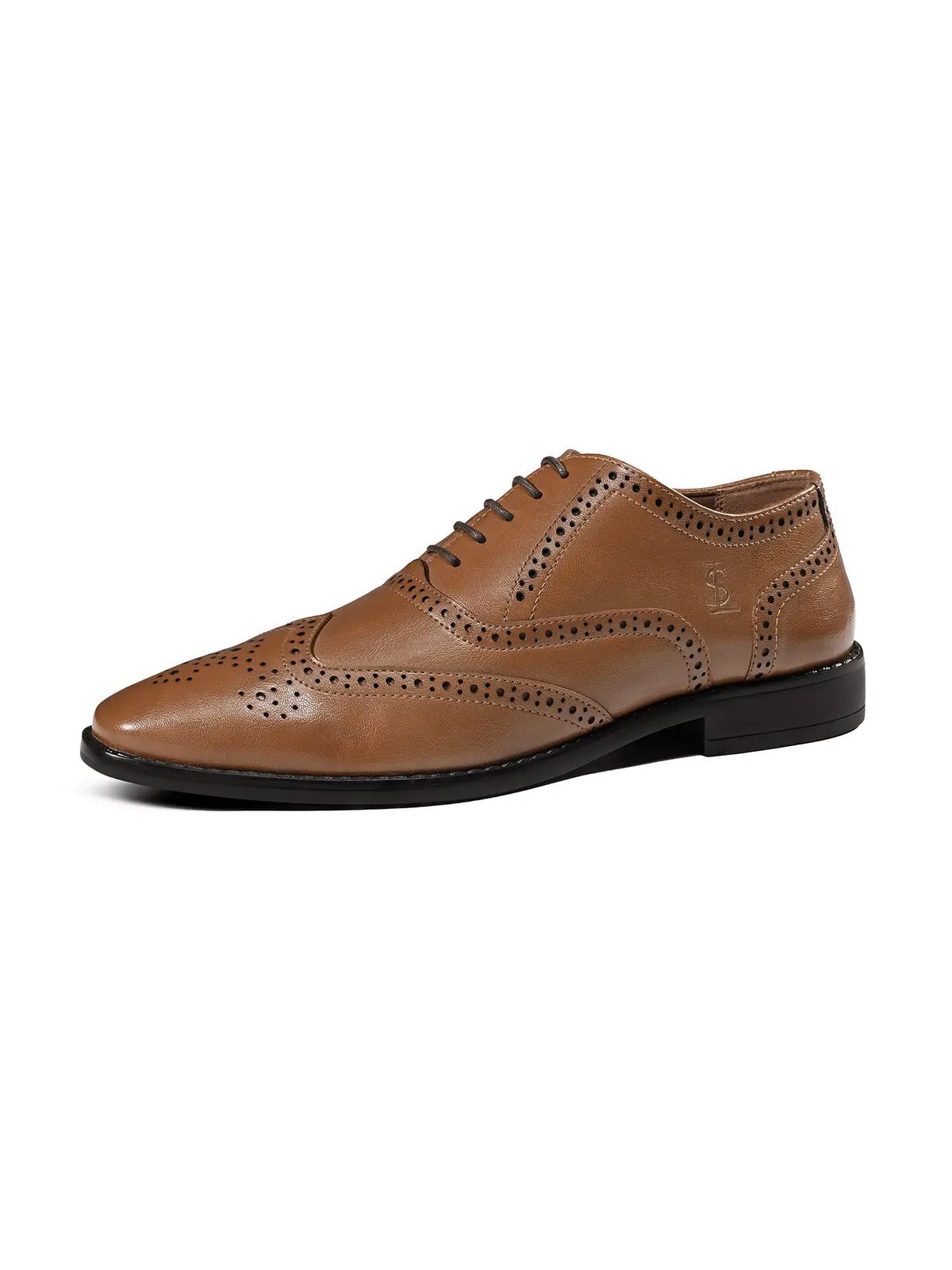 Tan Egyptian Crust Leather Brogue Shoes