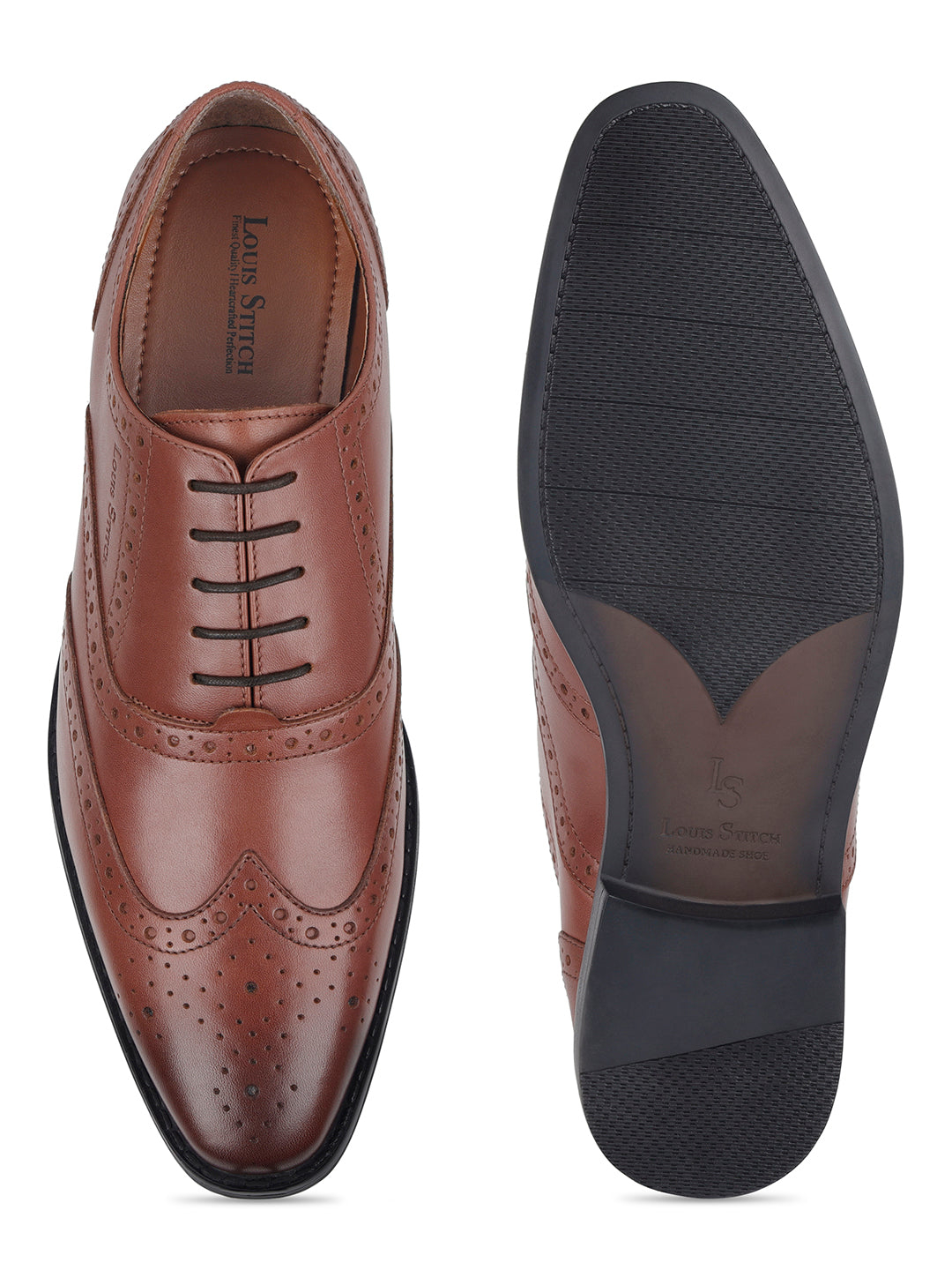 Tan Egyptian Crust Leather Brogue Shoes