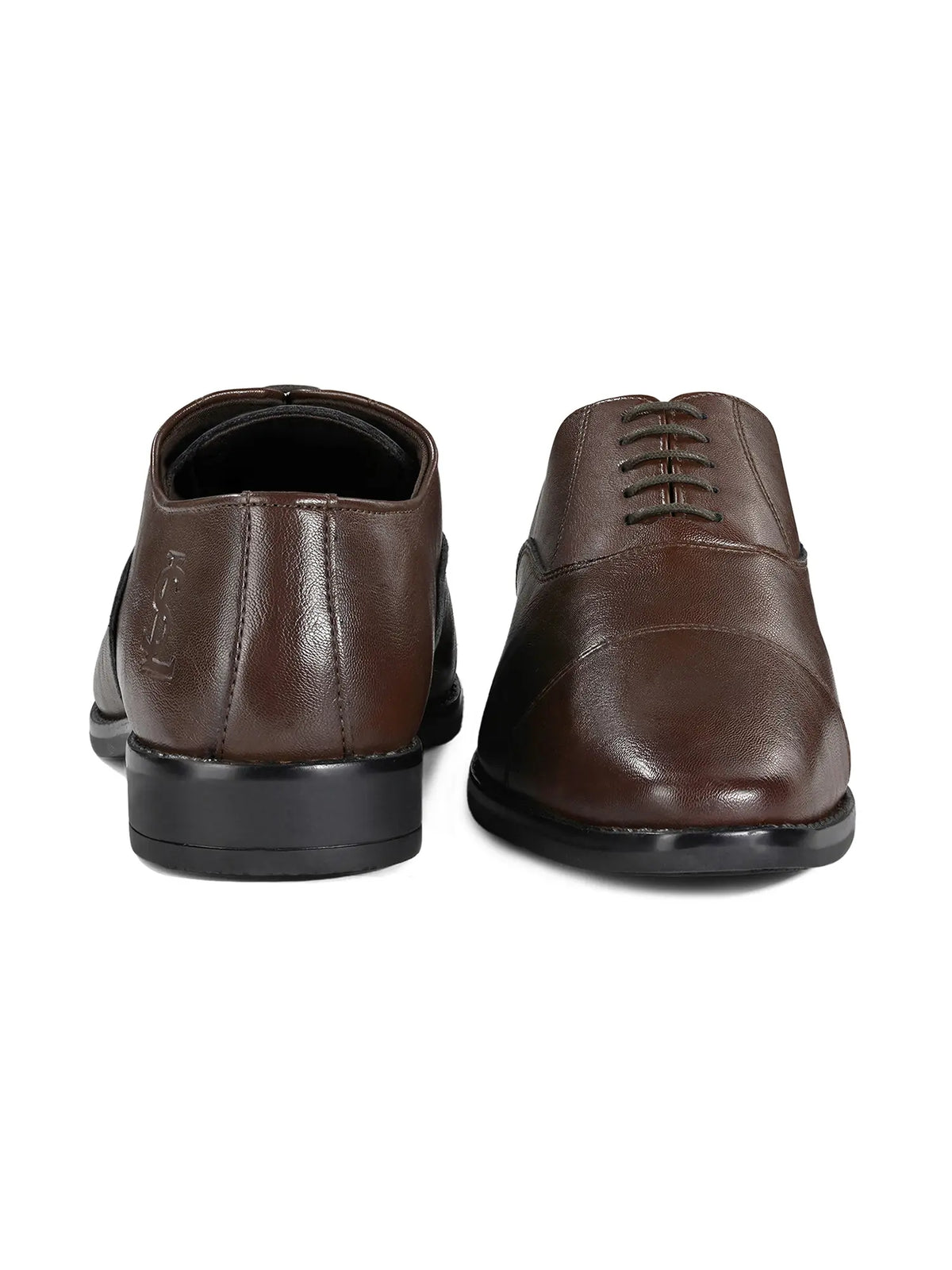 Brunette Brown Egyptian Crust Leather Derby Shoes