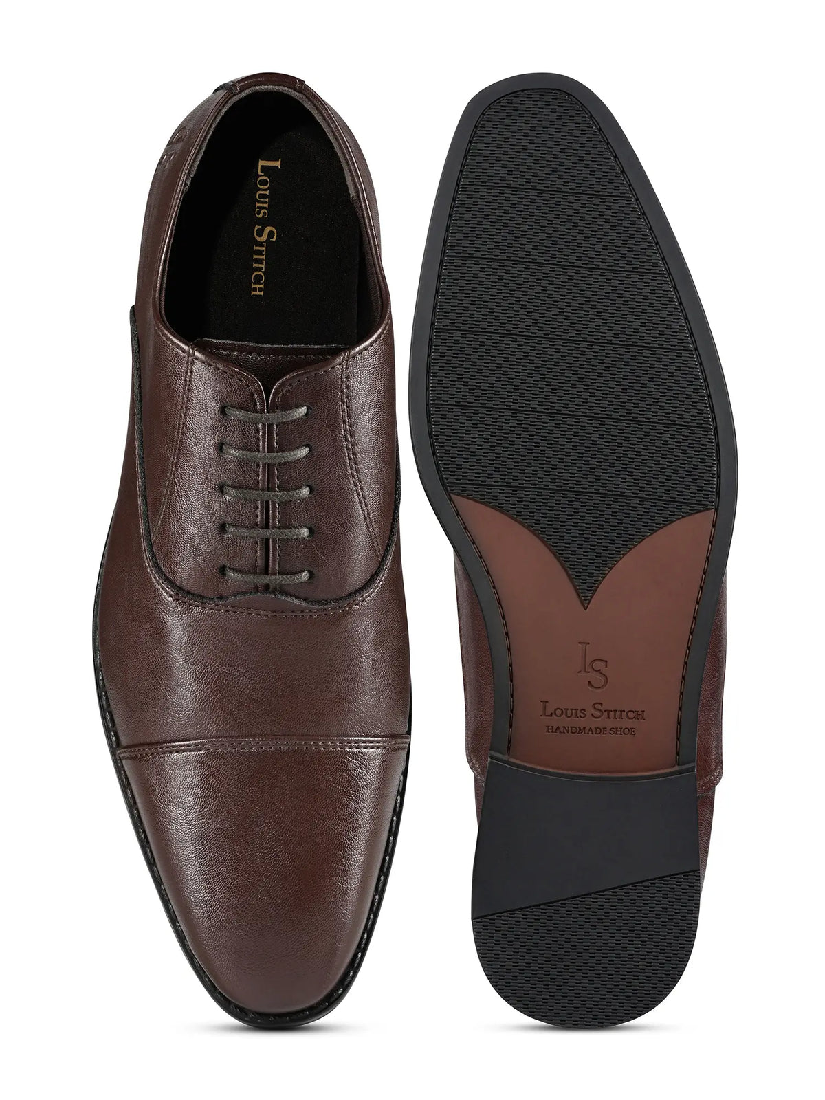 Brunette Brown Egyptian Crust Leather Derby Shoes