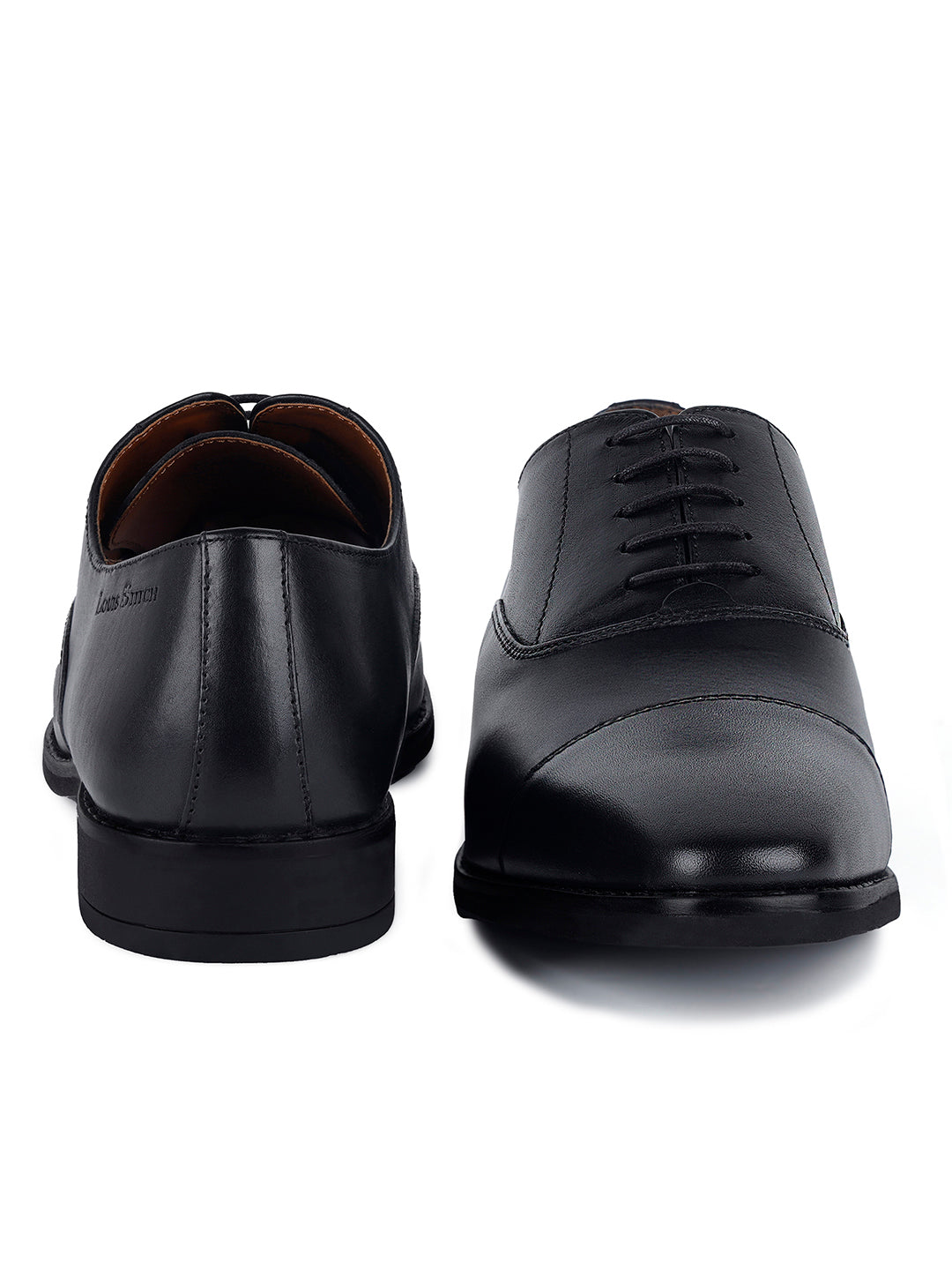 Jet Black Egyptian Crust Leather Derby Shoes