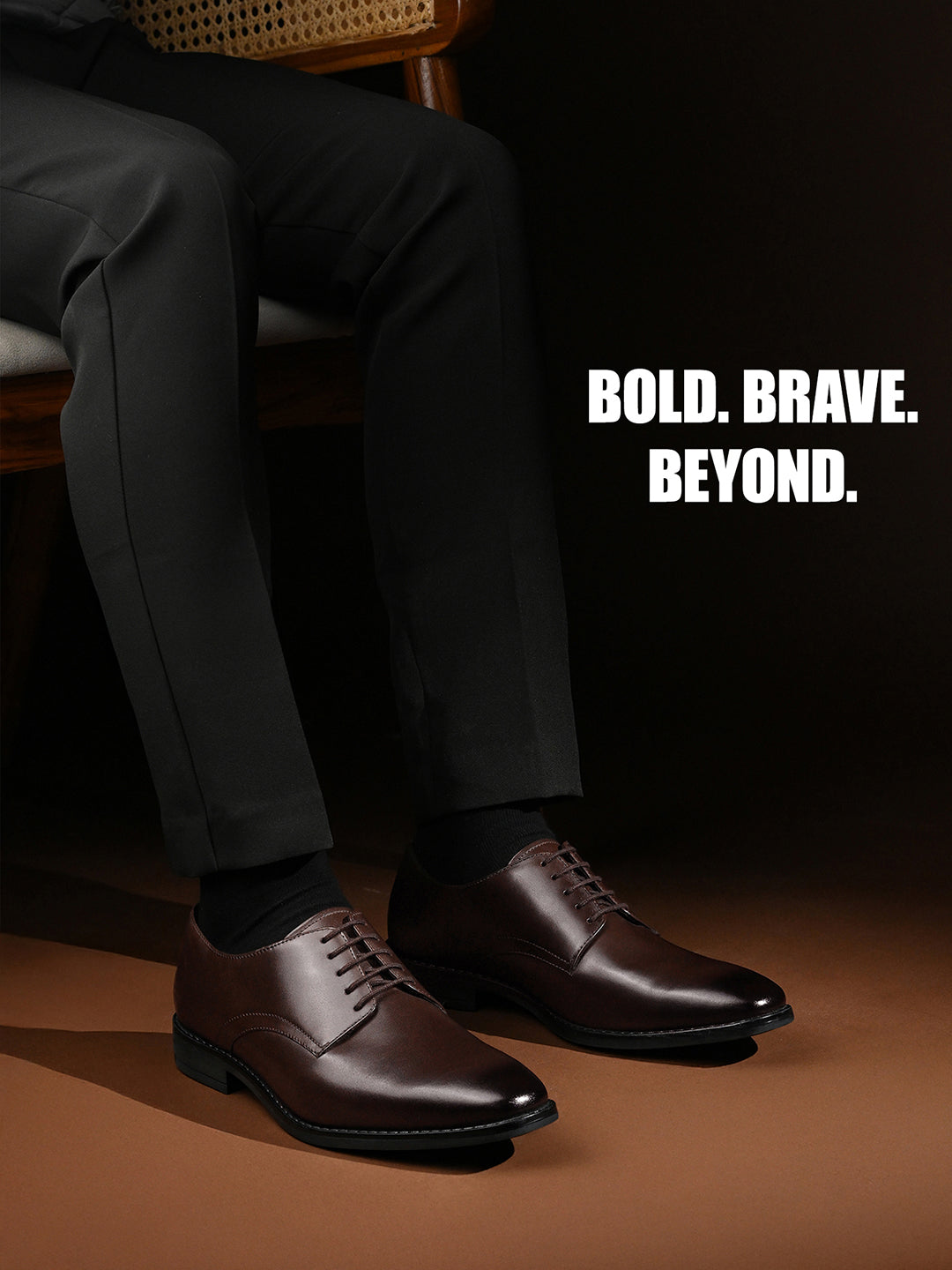 Brunette Brown Egyptian Crust Leather Derby Shoes