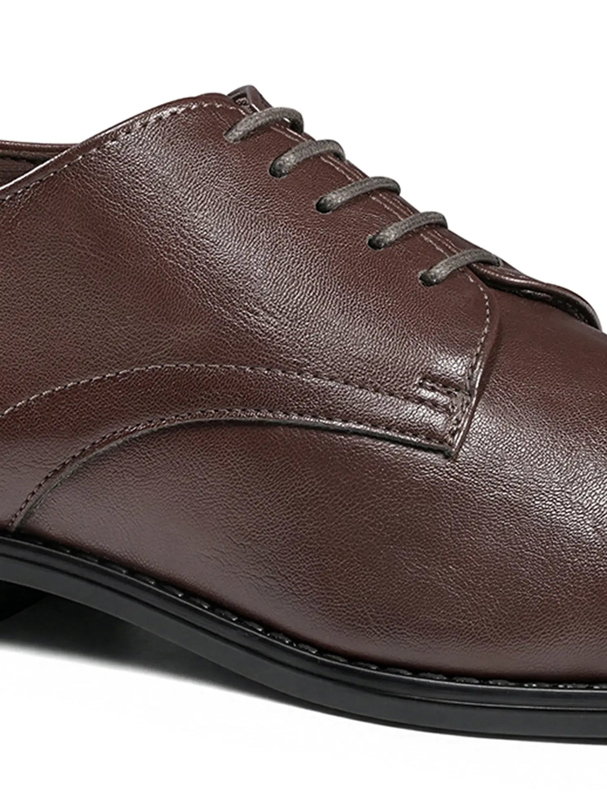 Brunette Brown Egyptian Crust Leather Derby Shoes