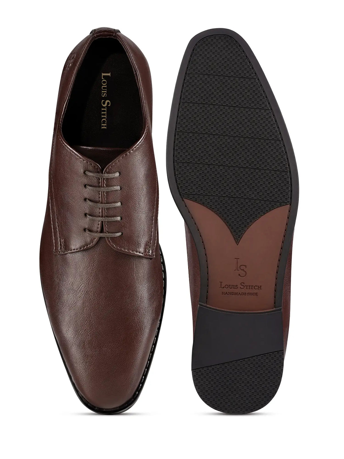 Brunette Brown Egyptian Crust Leather Derby Shoes