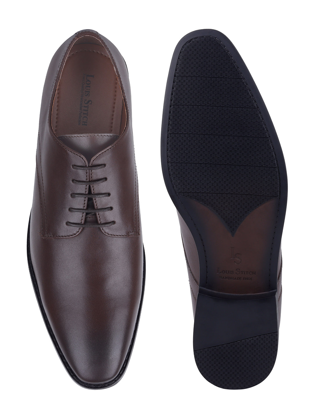 Brunette Brown Egyptian Crust Leather Derby Shoes