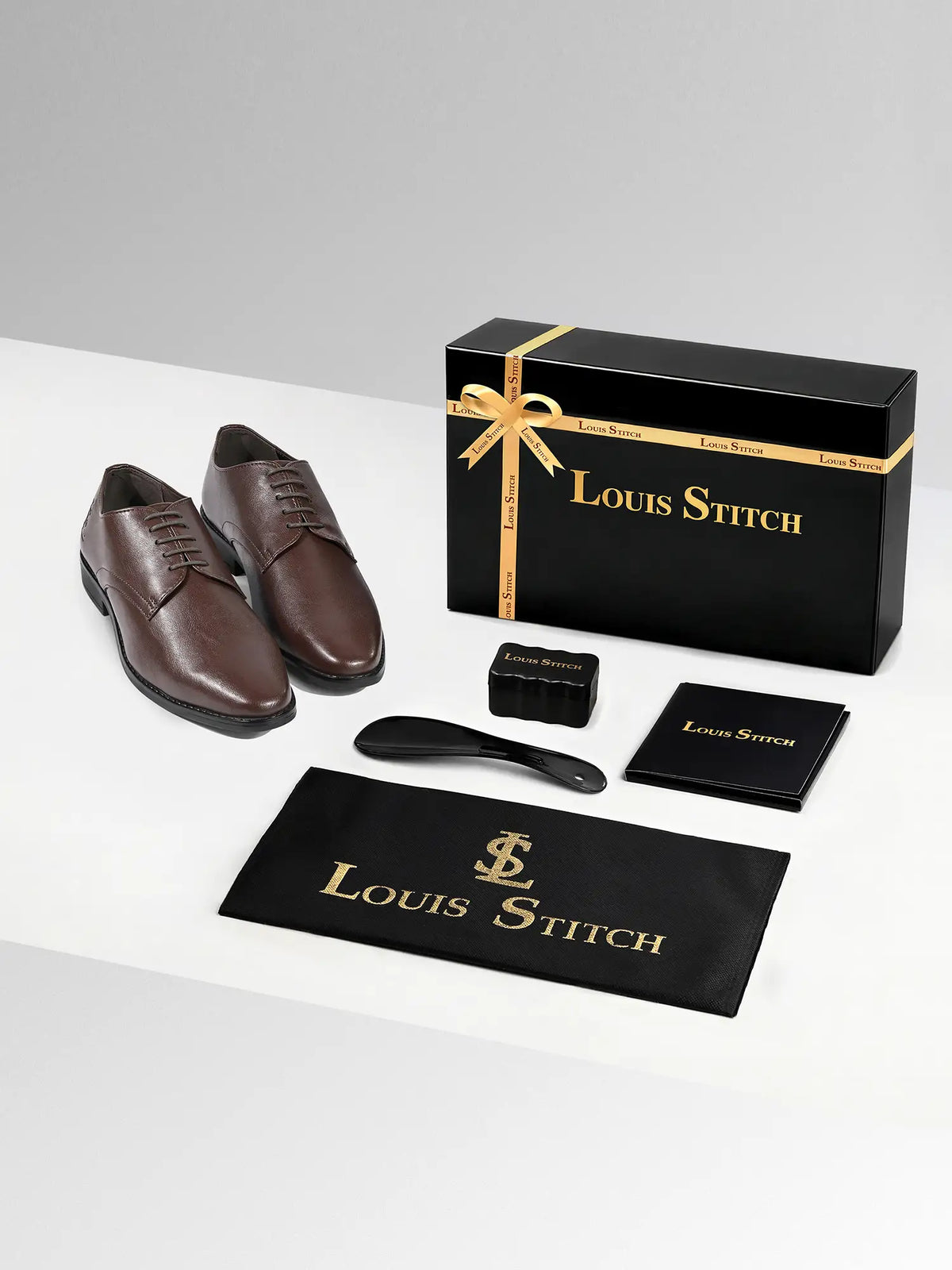 Brunette Brown Egyptian Crust Leather Derby Shoes