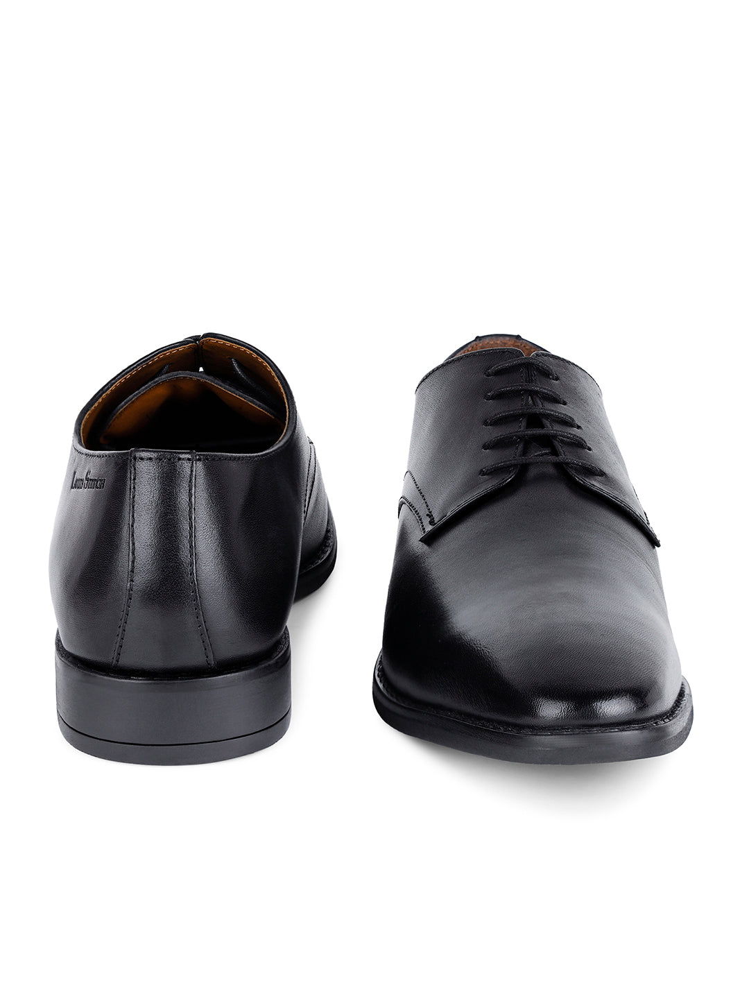 Jet Black Egyptian Crust Leather Derby Shoes